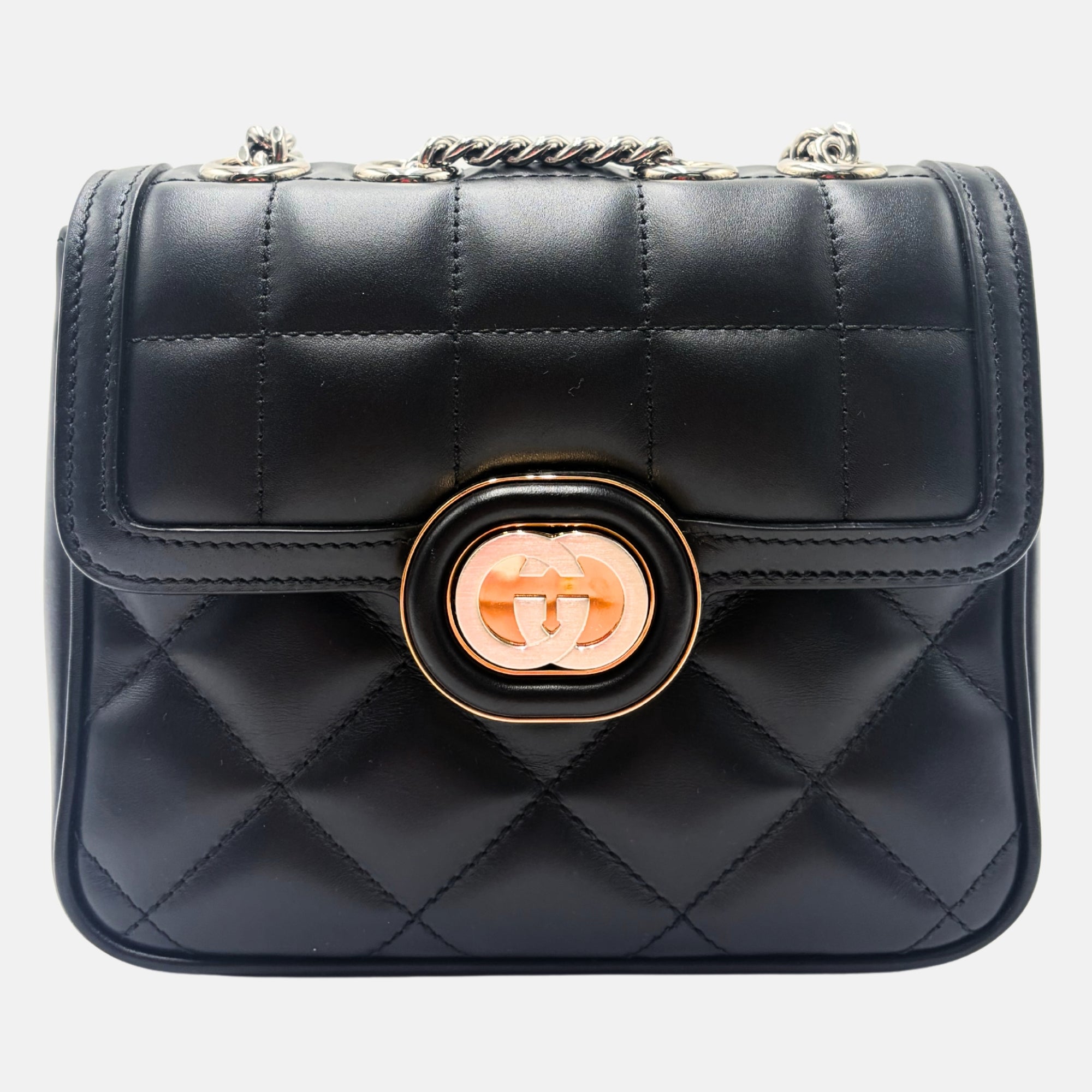 Deco Bag Black Leather Mini