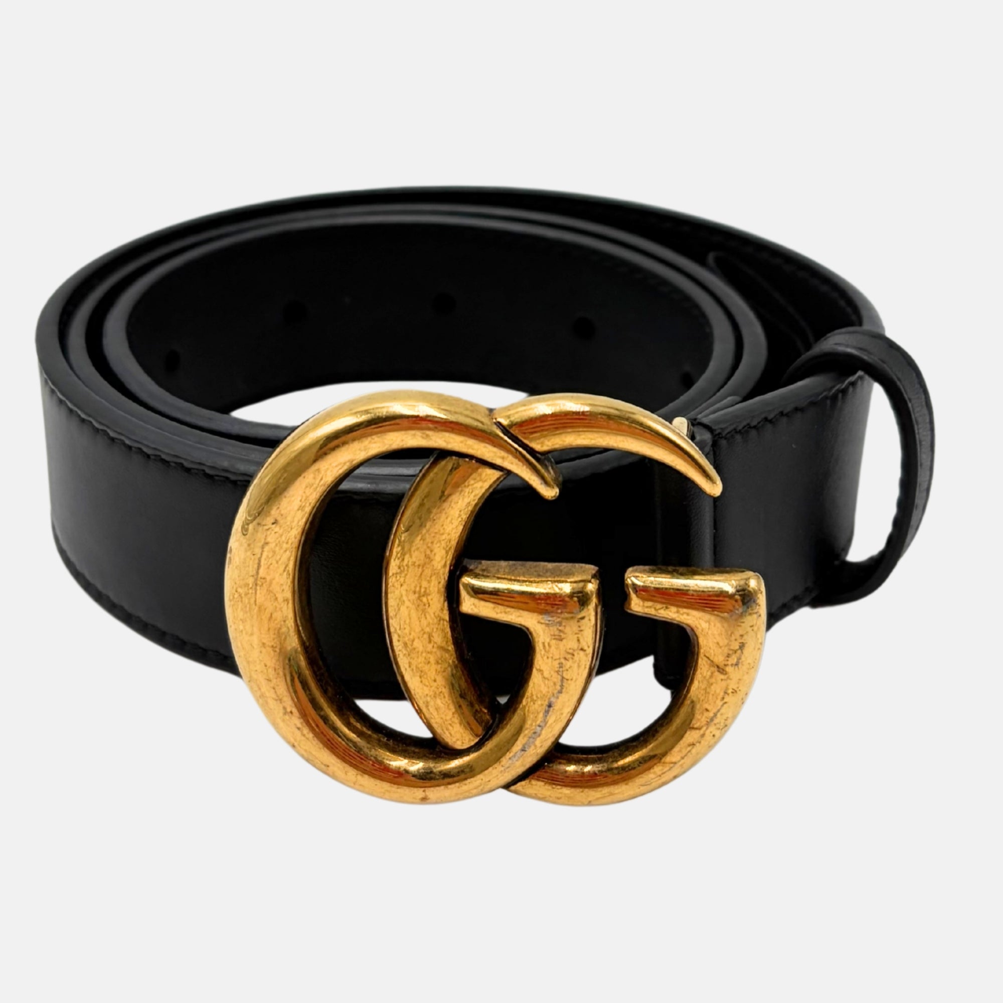 GG Marmont Belt Black Leather Size 75