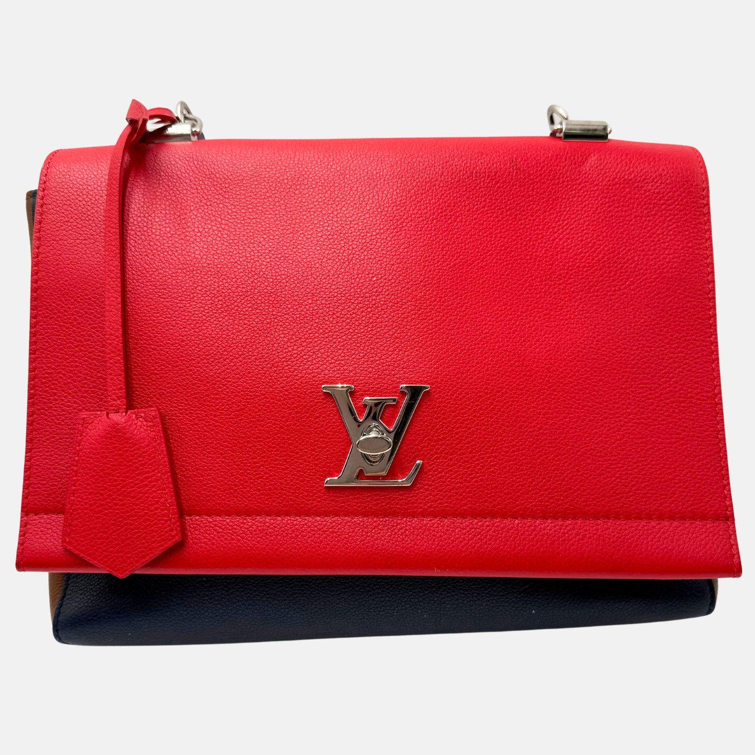 Lockme II Top Handle Rubis and Marine Calfskin