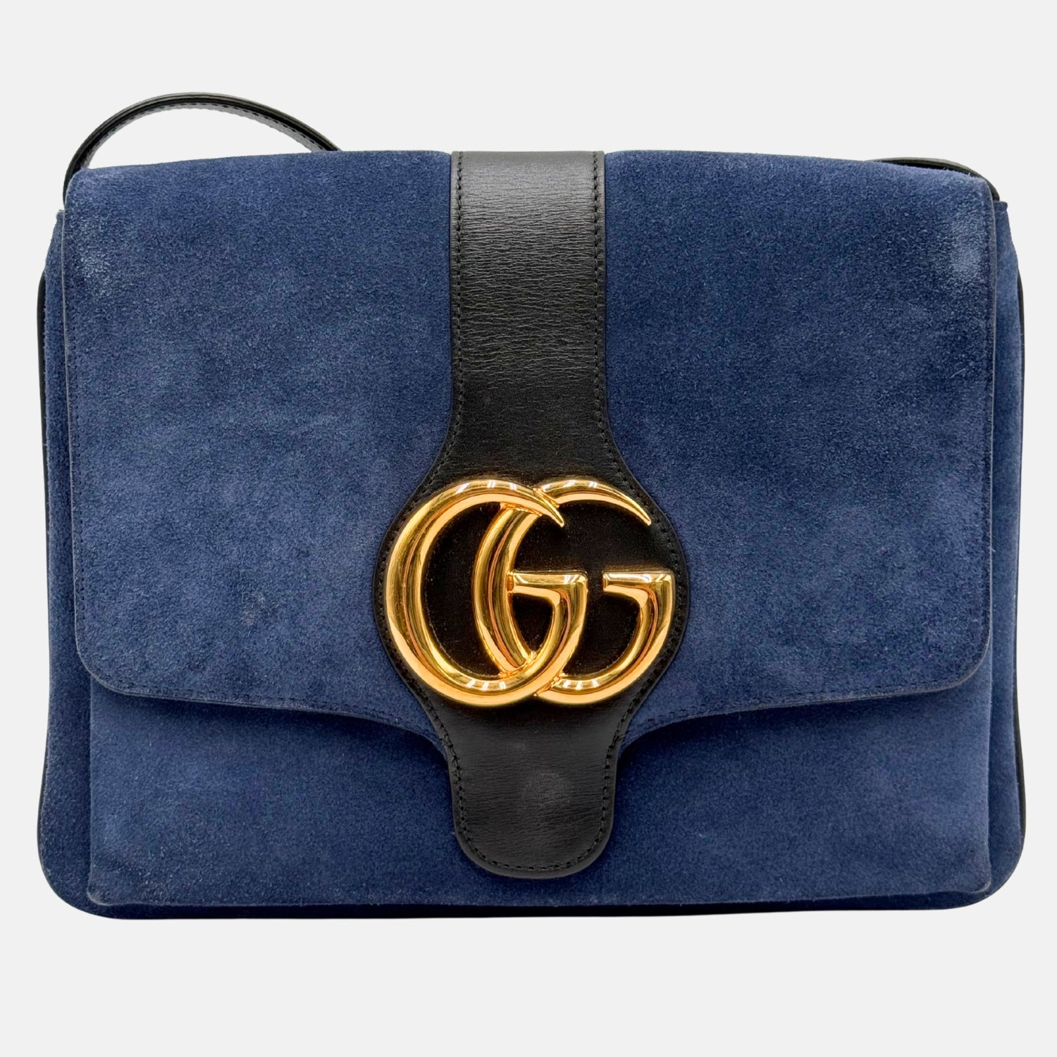 Marmont Shoulder Bag Navy Suede Small