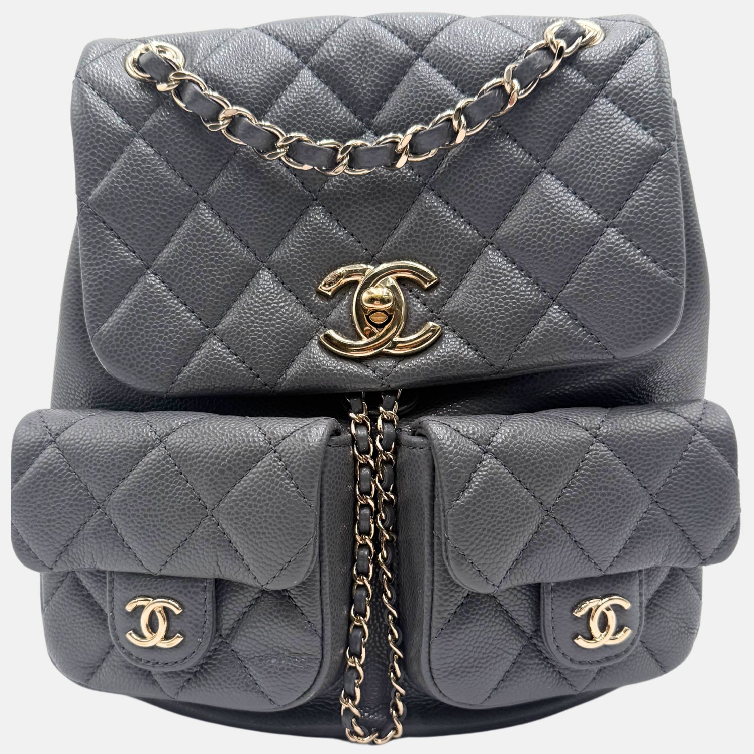 chanel mini duma backpack Duma Backpack Dark Grey Caviar Quilted Small