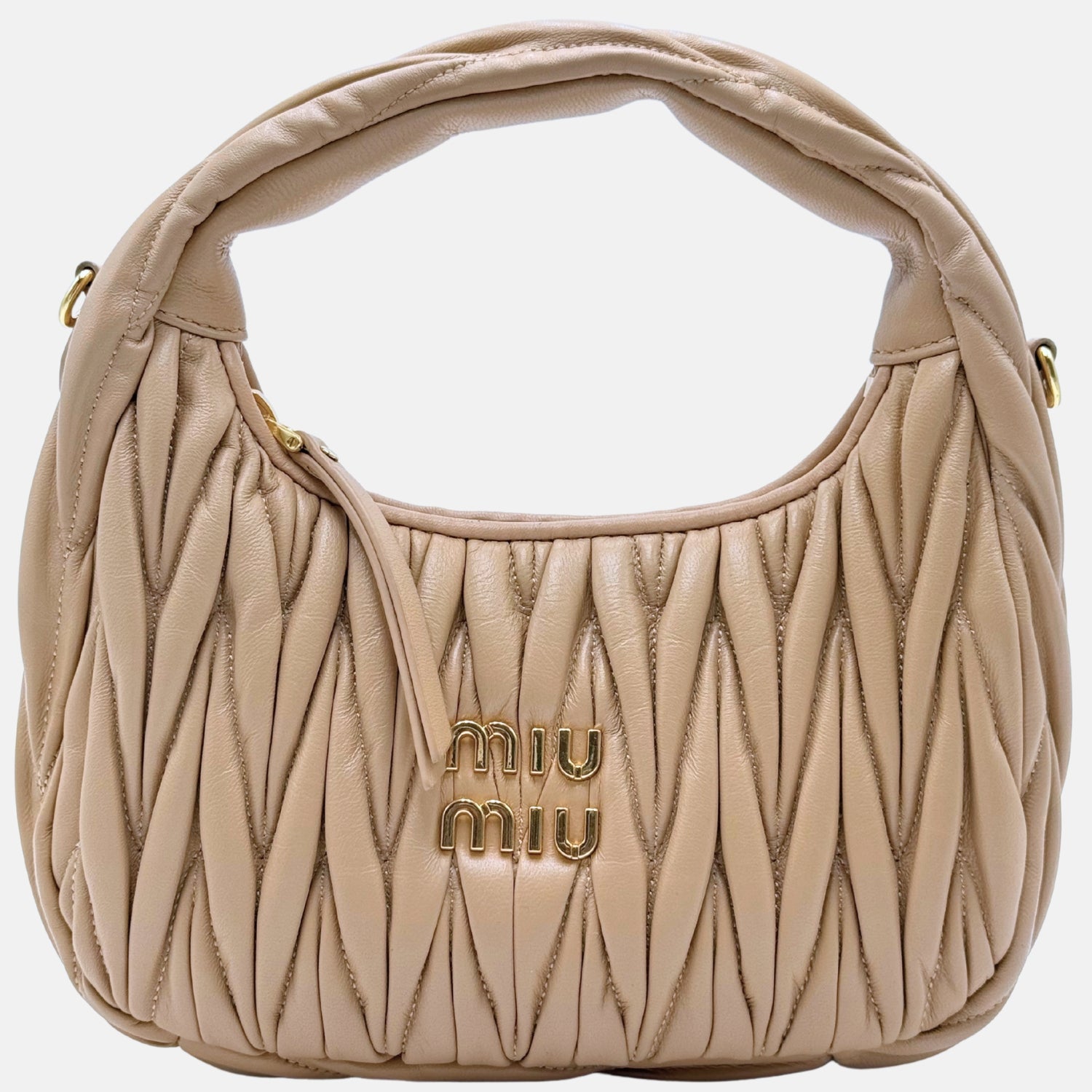 MIU MIU Wander Matelassé Shoulder Bag Beige