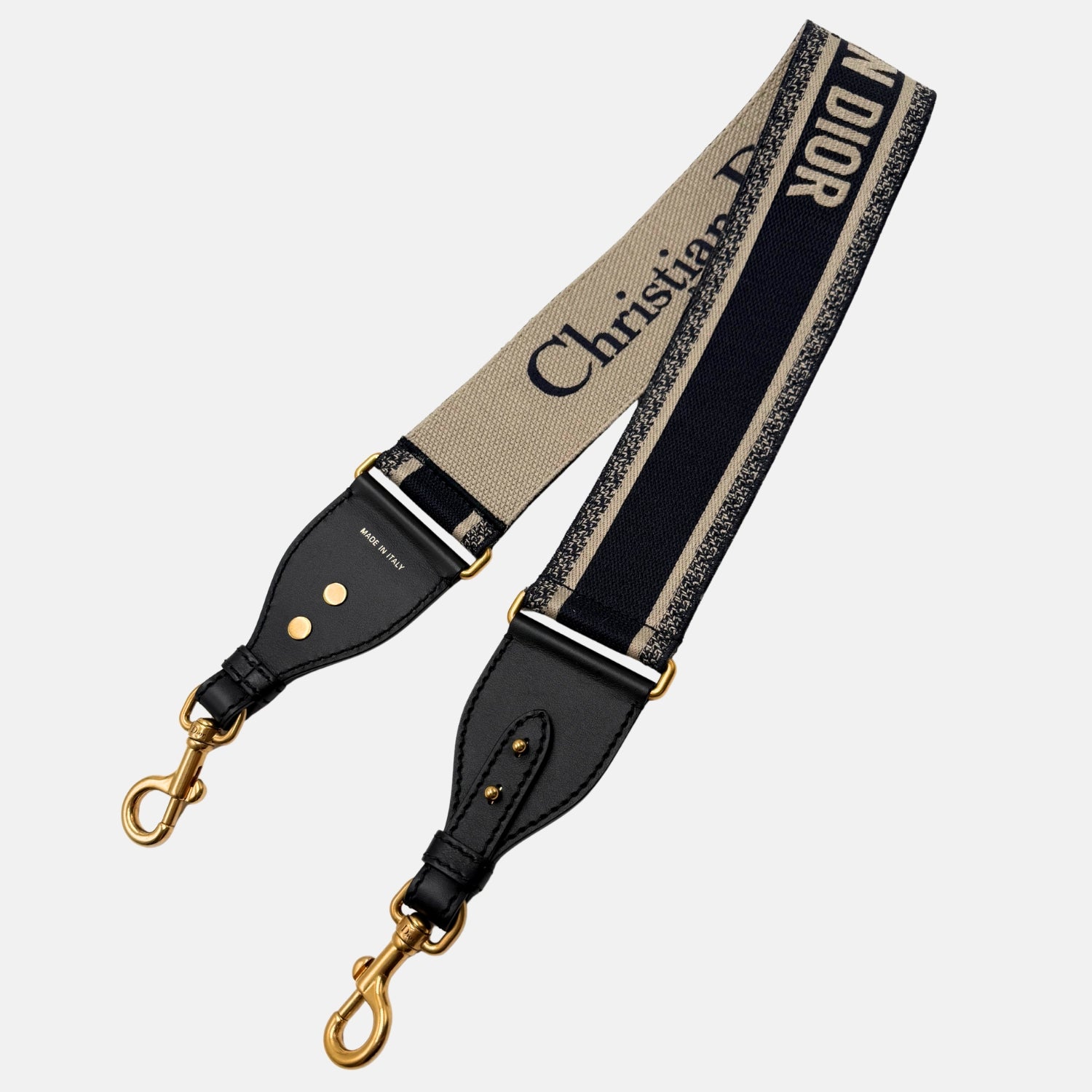 Shoulder Strap Black Oblique Canvas