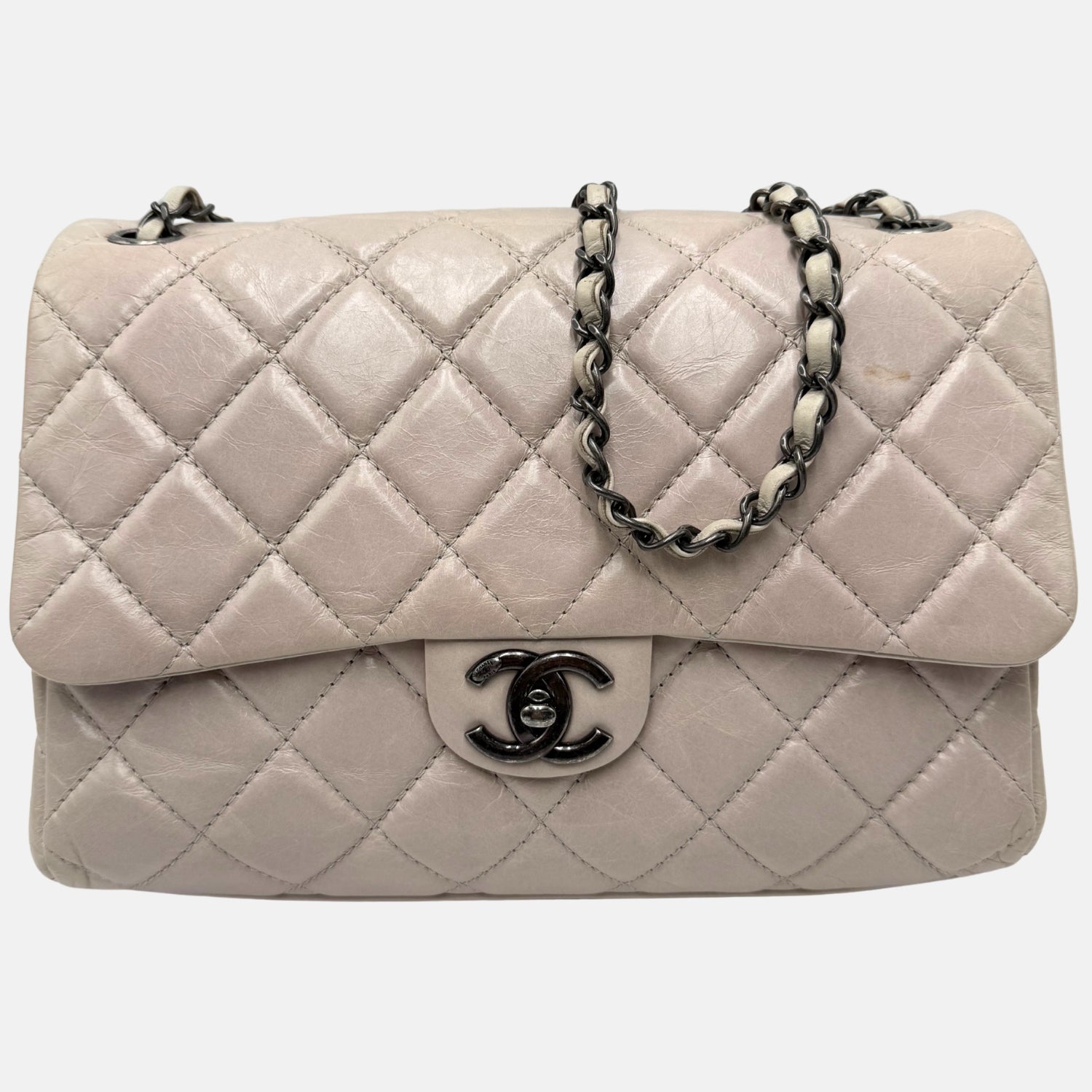 Classic Flap Bag Light Grey Aged Calfskin