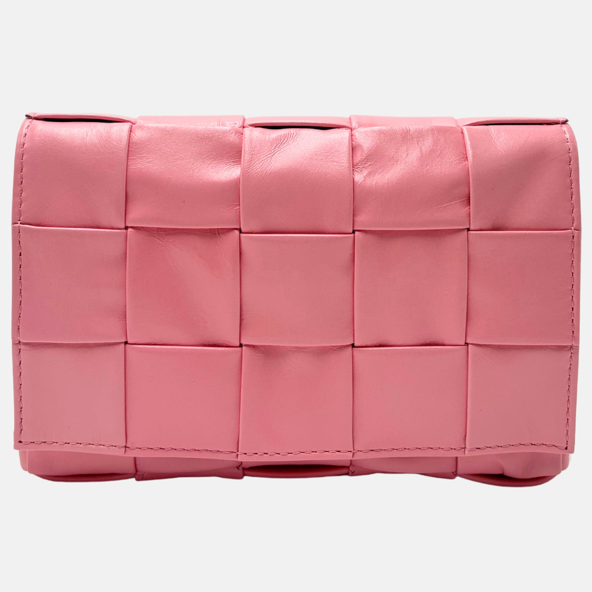 Bottega Veneta Cassette Crossbody Bag Padded Intrecciato Pink Leather