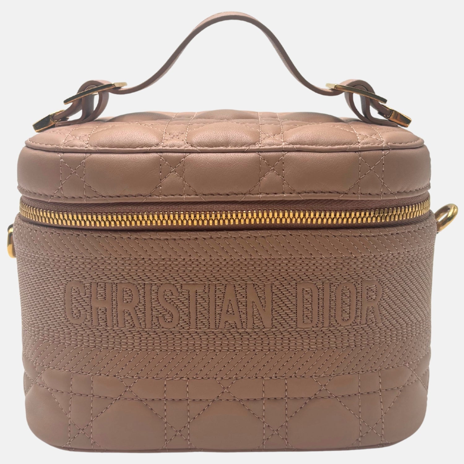 Vanity Case Dusty Pink Cannage Leather