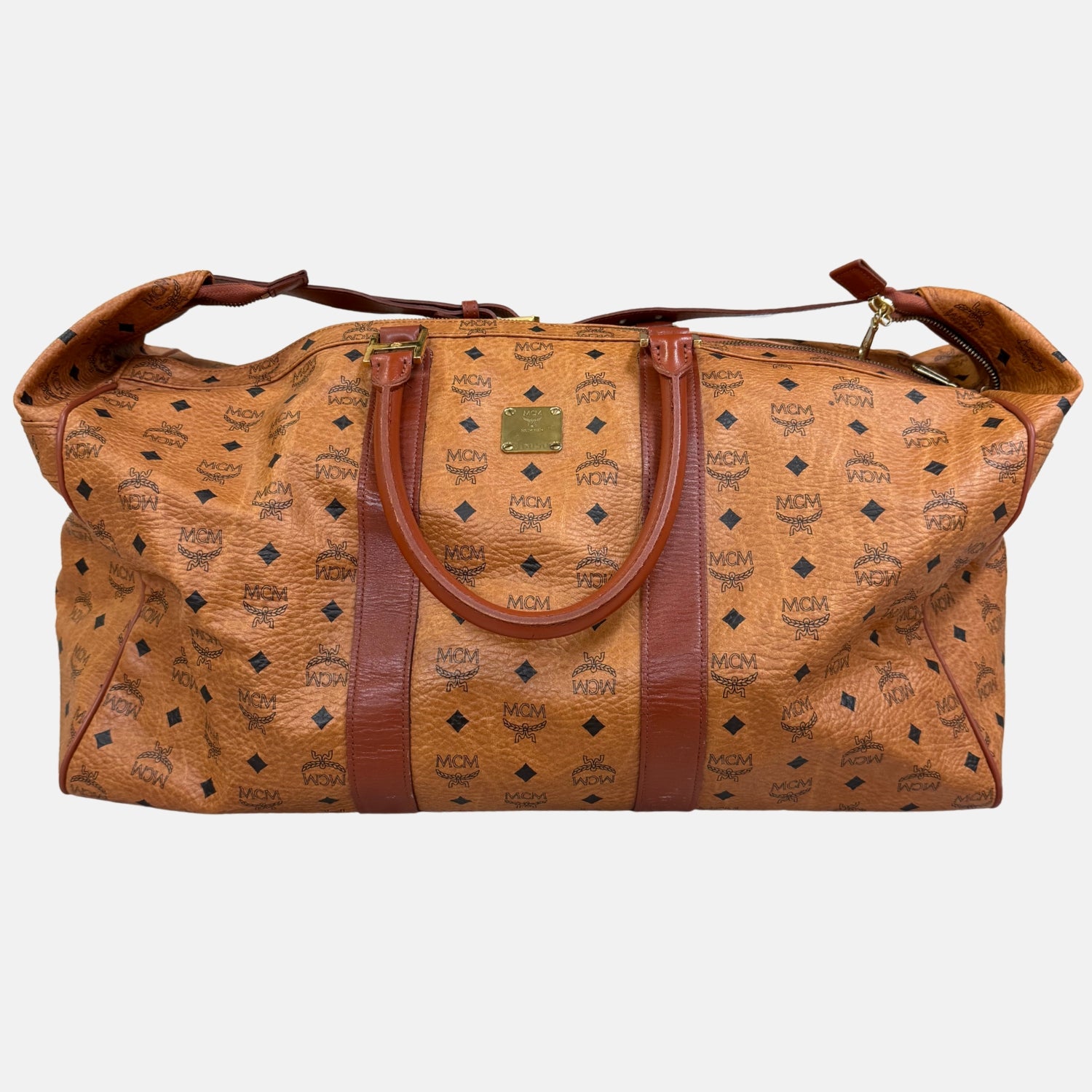 Duffle Bag Cognac Visetos Leather Large