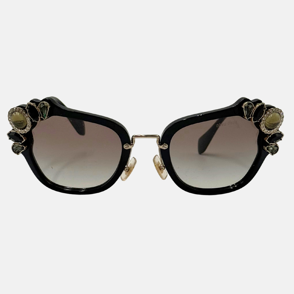 Miu Miu Black Sunglasses with Crystal Embellishments Miu Miu MU A03S 16K08Z Sunglasses - US main image 4