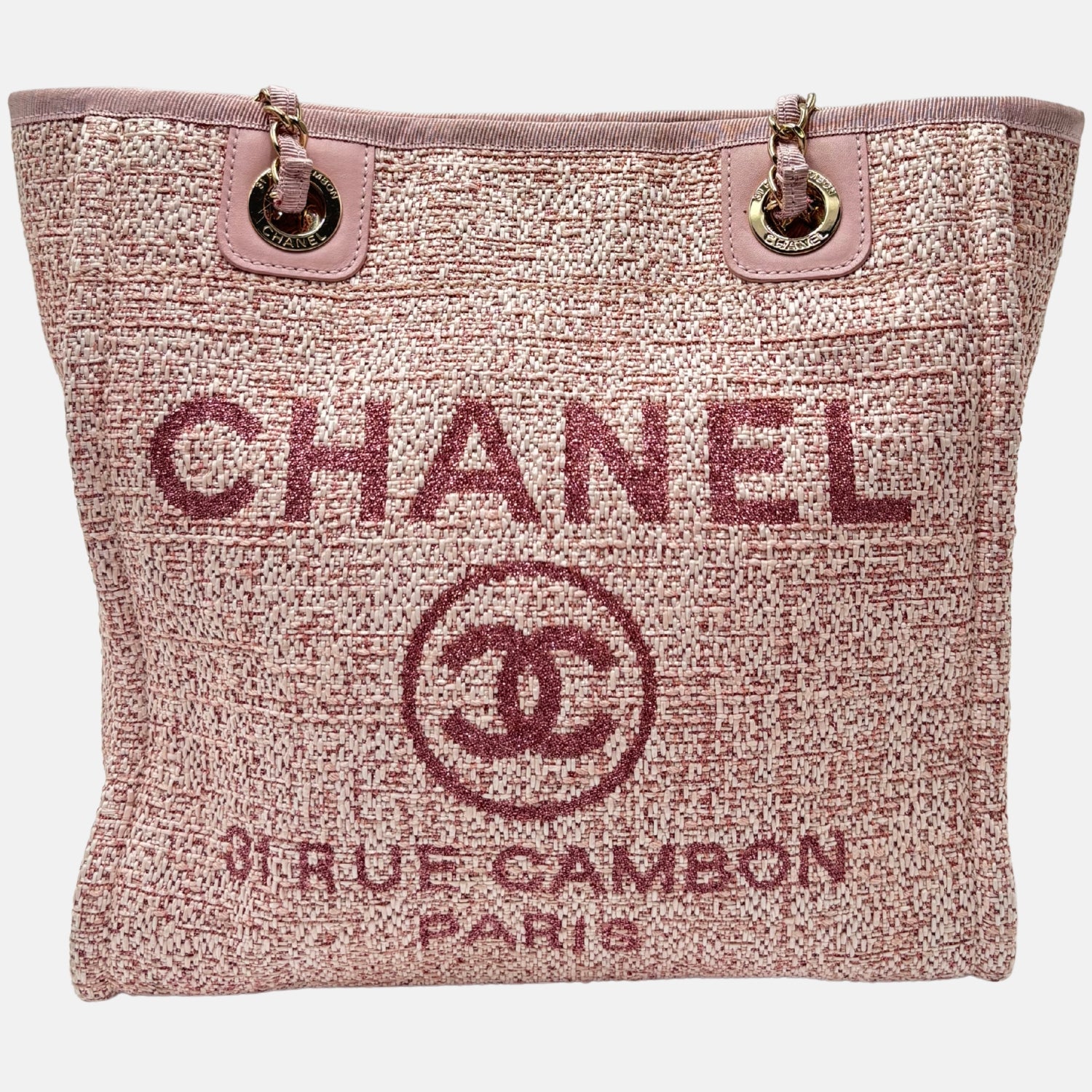 Deauville Tote Pink Canvas Large