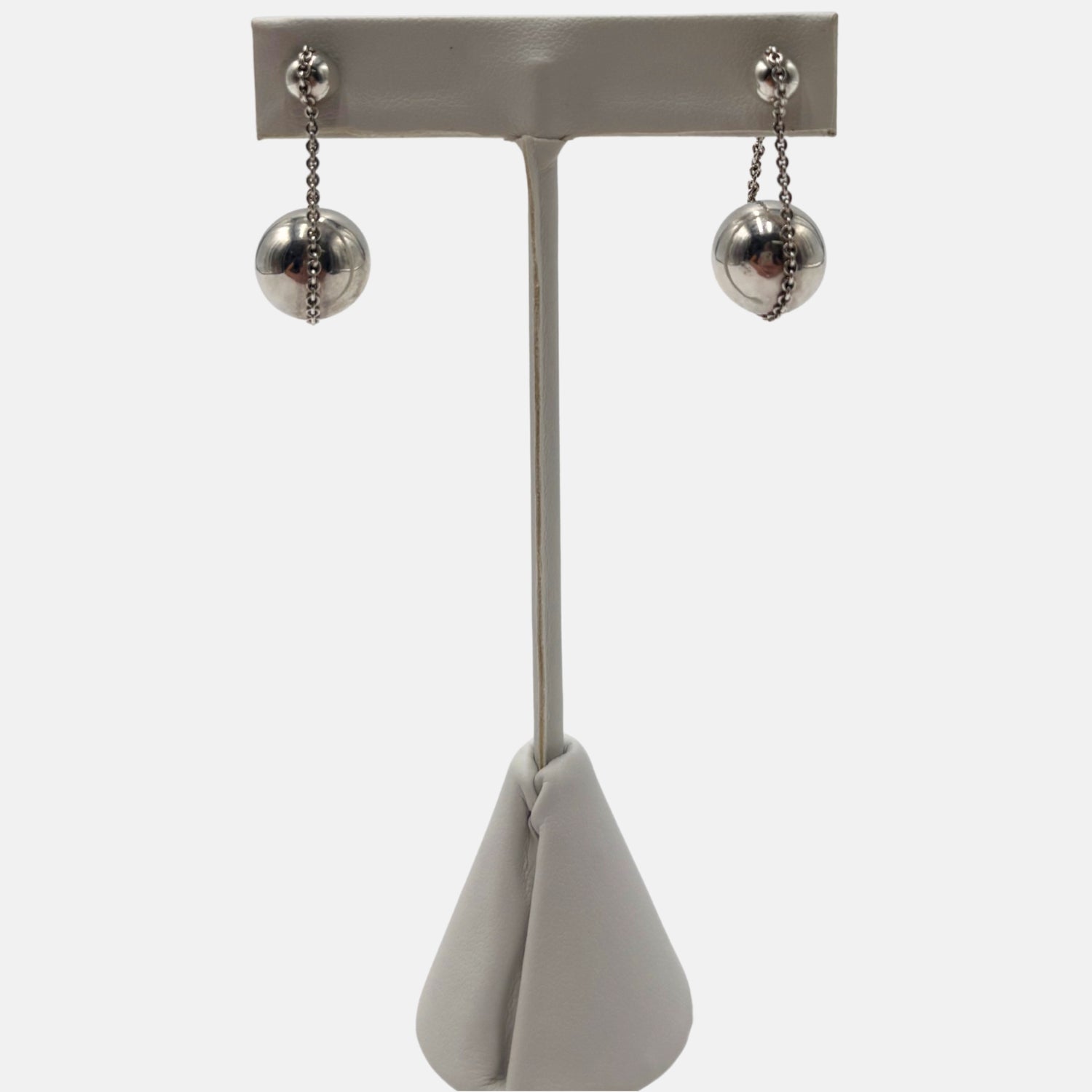 Earrings Ball and Chain Sterling Silver