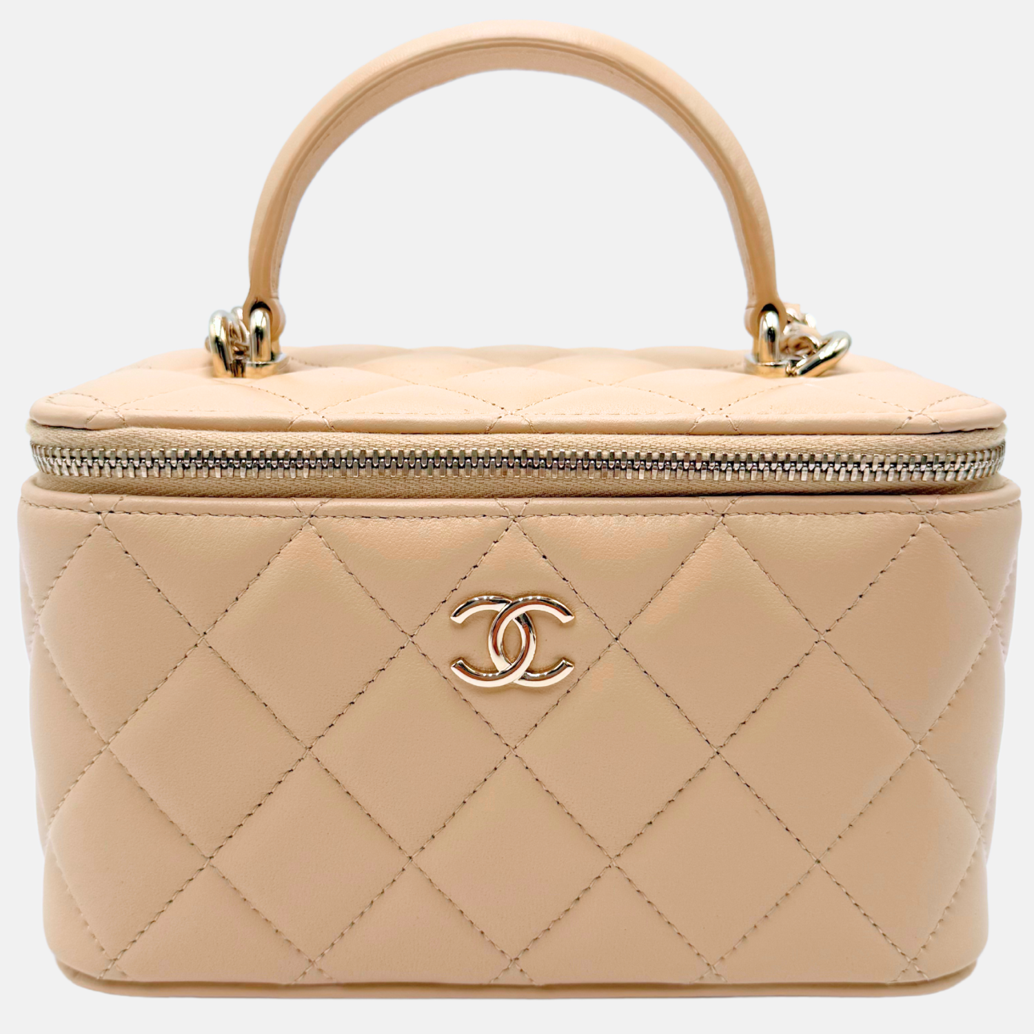 CHANEL Top Handle Vanity Case Small Nude