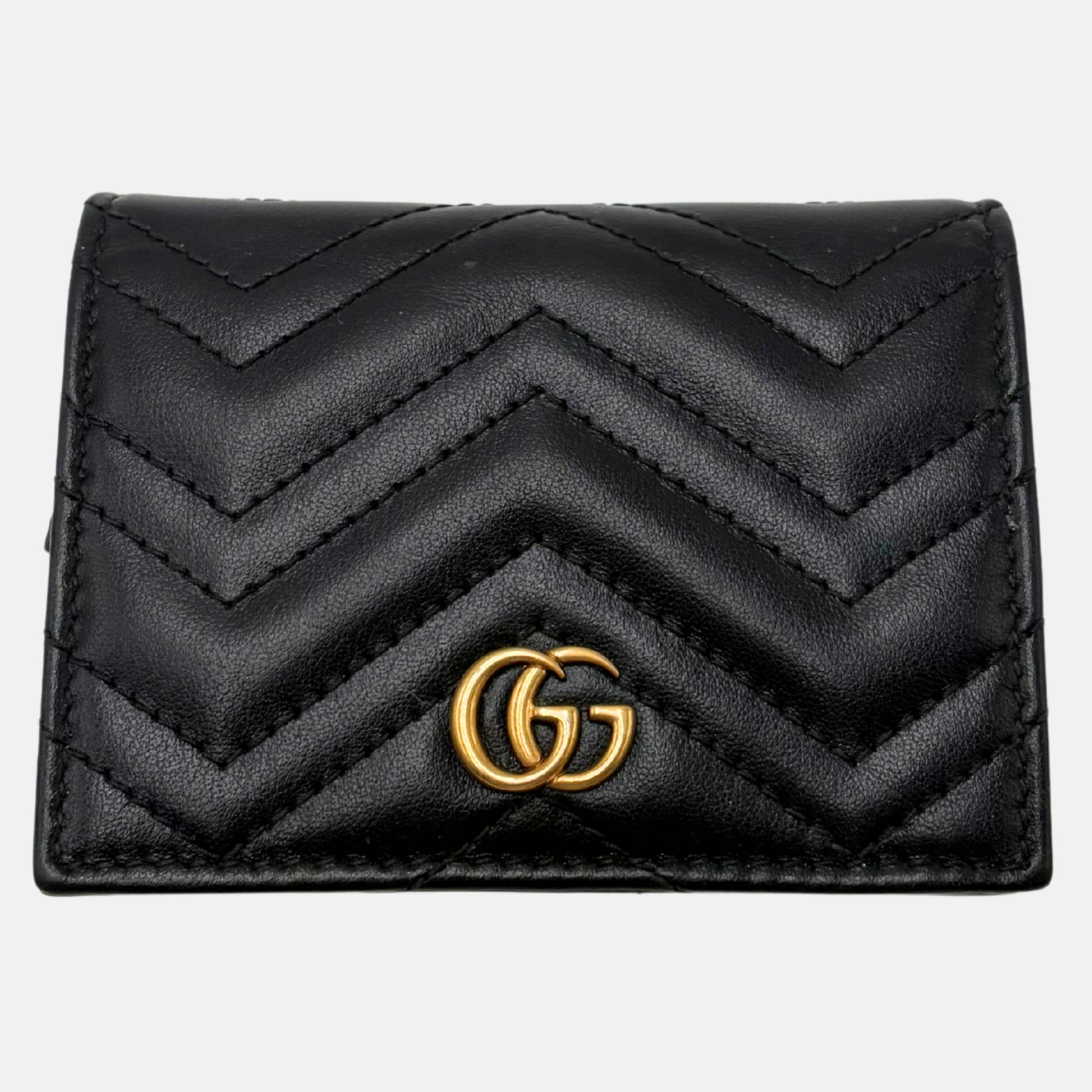 GG Marmont Matelasse Card Case Black