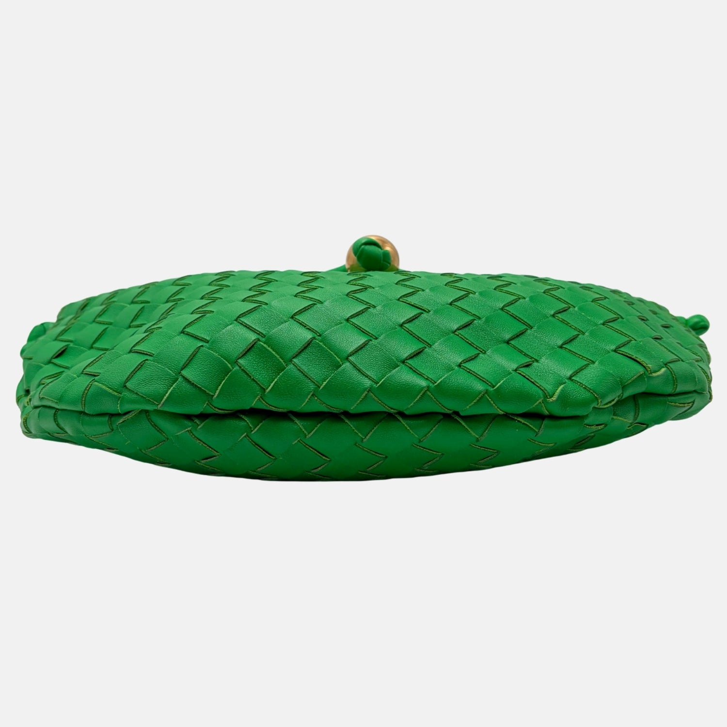 Shoulder Bag Green Intrecciato Leather