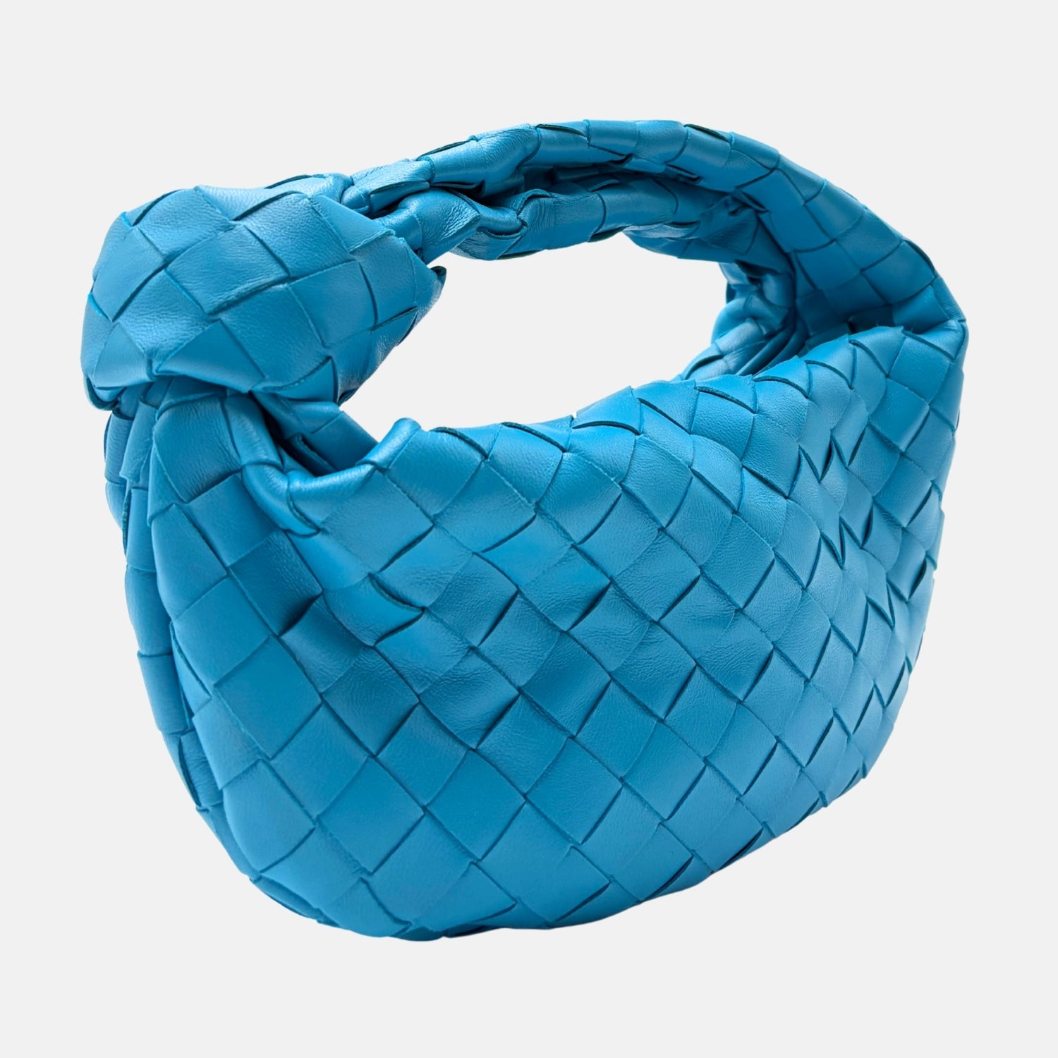 Jodie Bag Blue Intrecciato Leather Mini