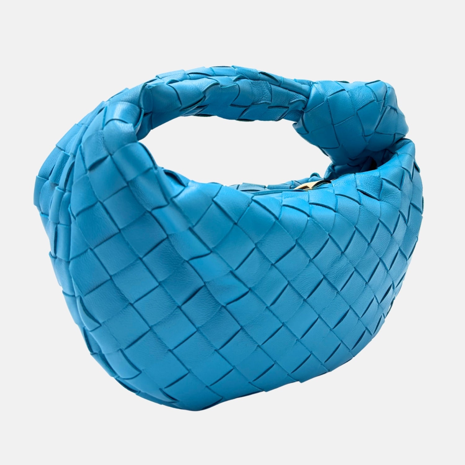 Jodie Bag Blue Intrecciato Leather Mini