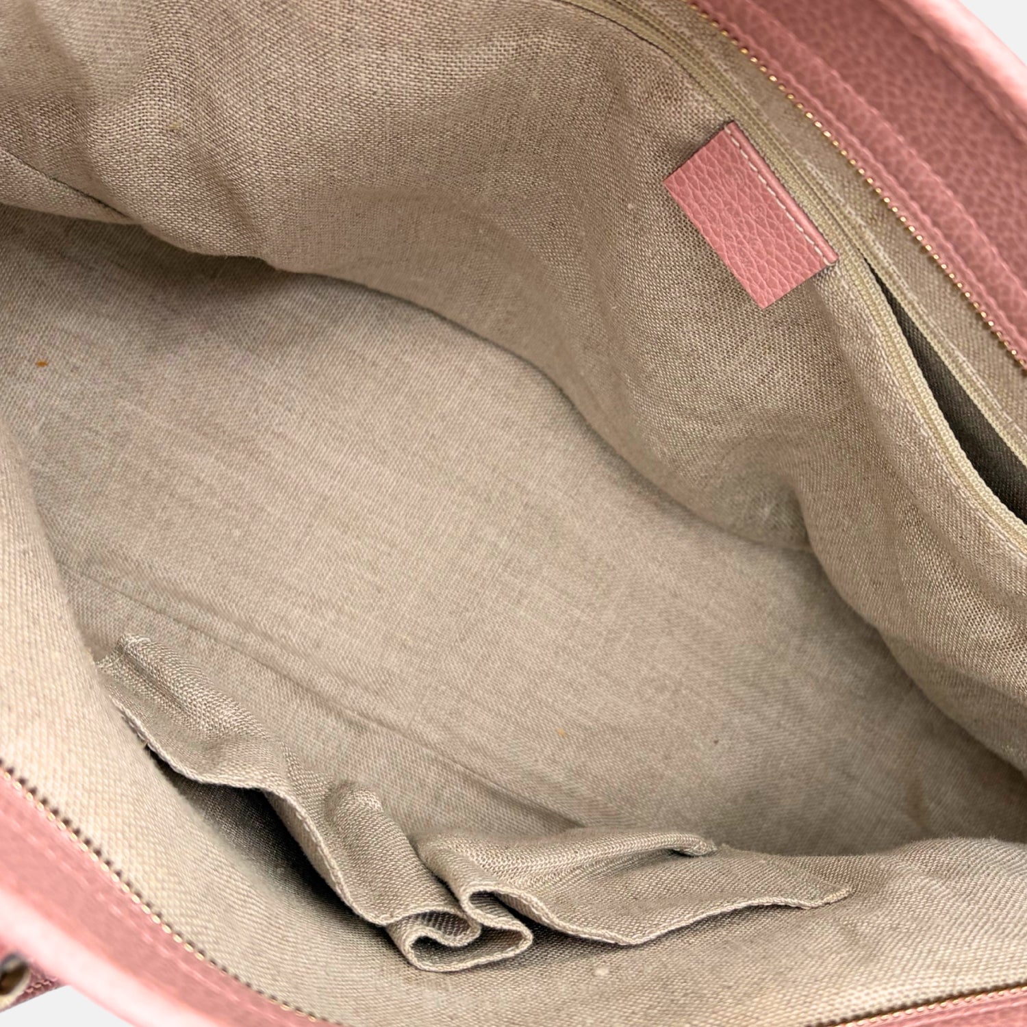 GG Canvas Pink Leather Trim Tote