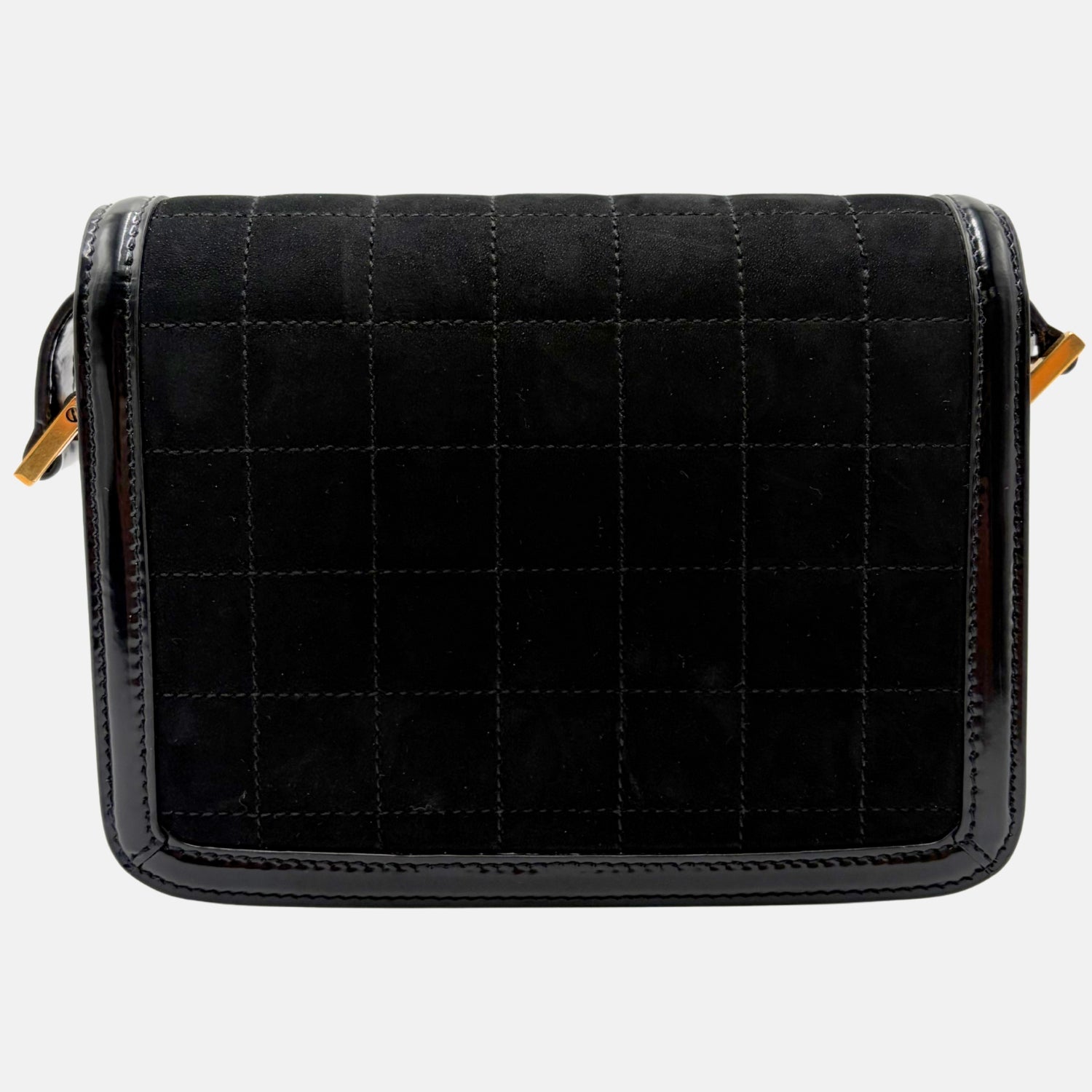 Solferino Bag Black Suede and Patent Leather Mini