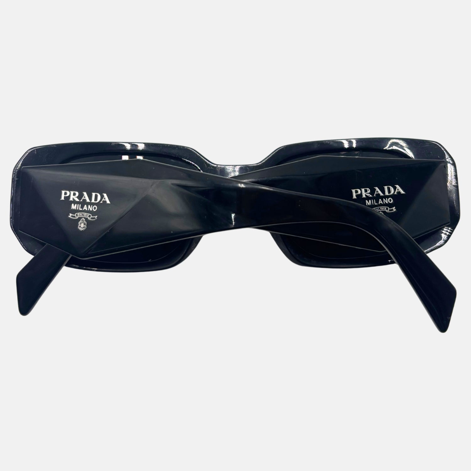 Rectangular Sunglasses Black Acetate