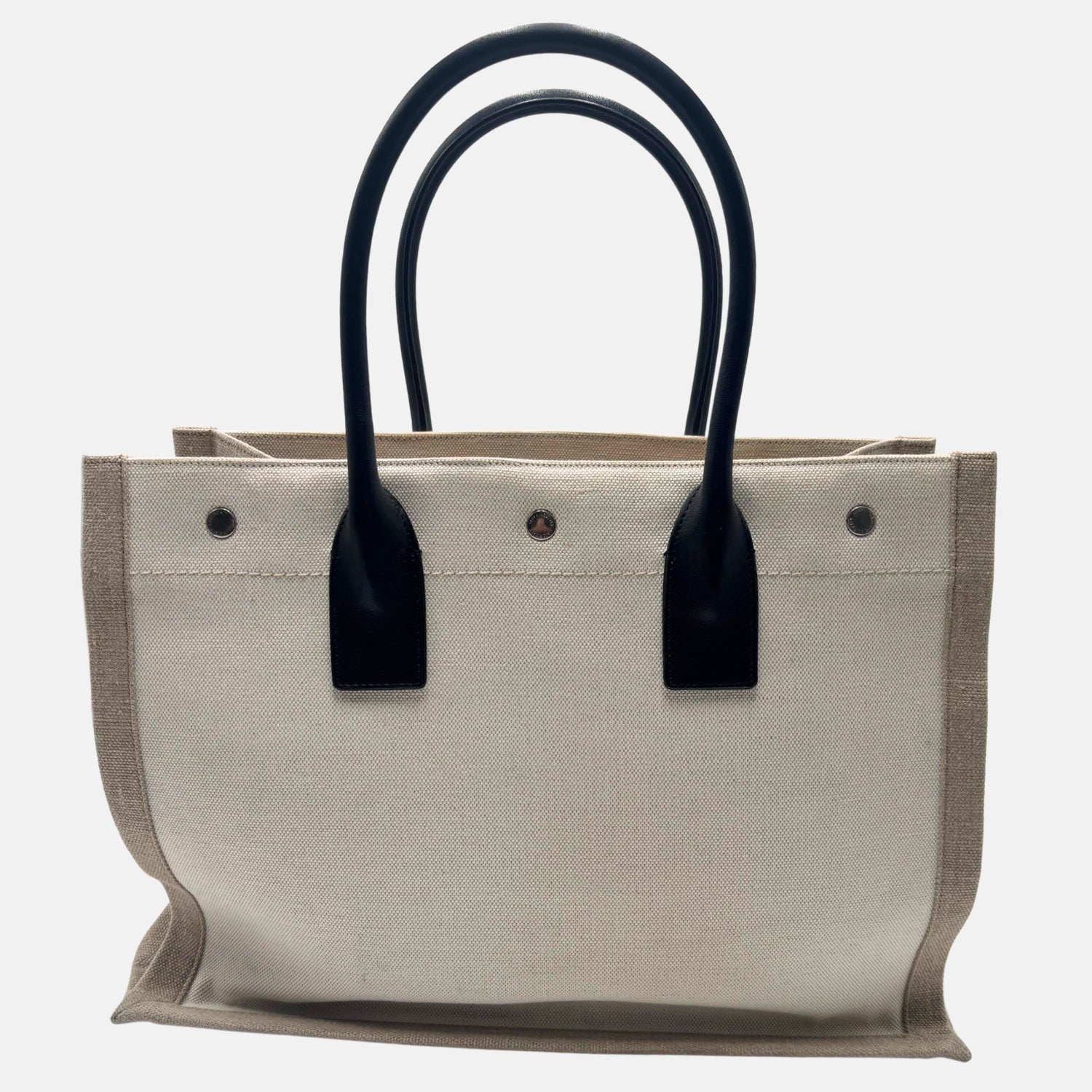 Rive Gauche Tote Bag Beige Canvas and Leather