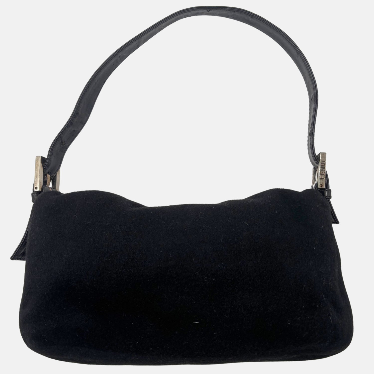 Baguette Bag Black Cashmere/Leather