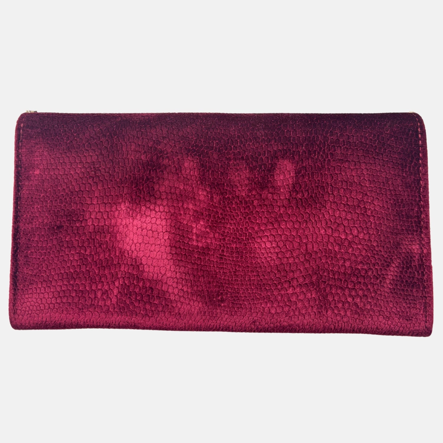 Clutch Burgundy Textured Velvet