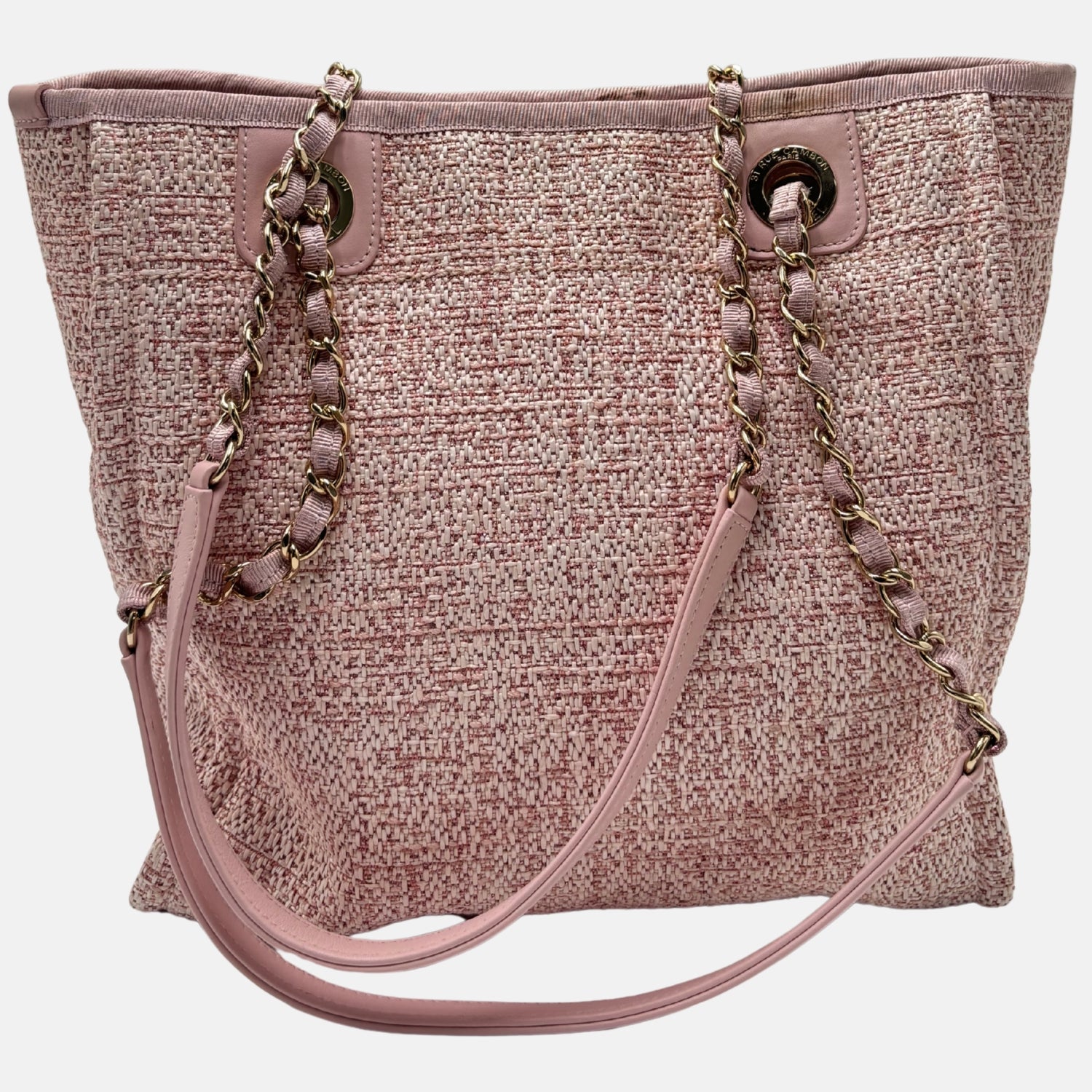 Deauville Tote Pink Canvas Large