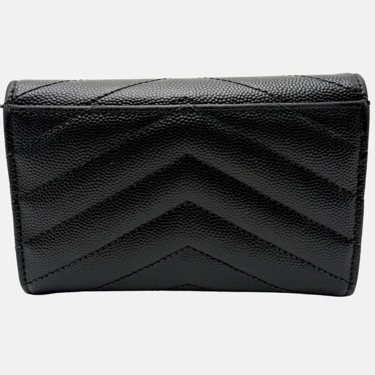 Monogram Envelope Flap Wallet Black Grain de Poudre