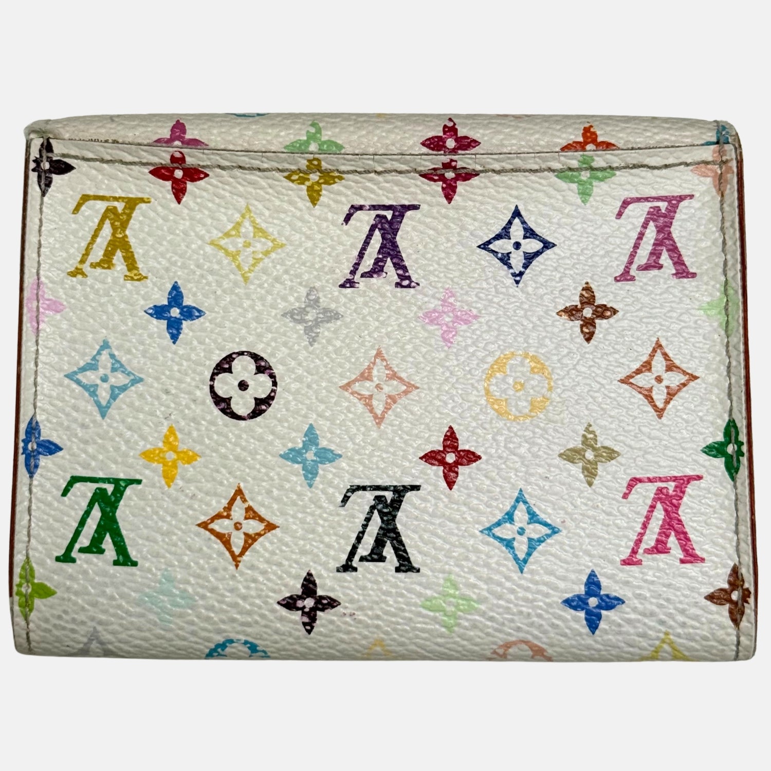Murakami Multicolor Monogram Wallet White Leather