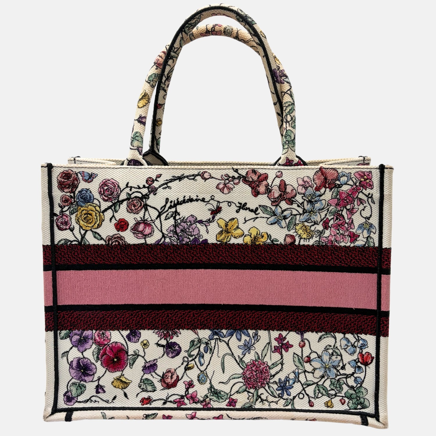 Book Tote Medium Jardin d’Hiver Embroidered Canvas