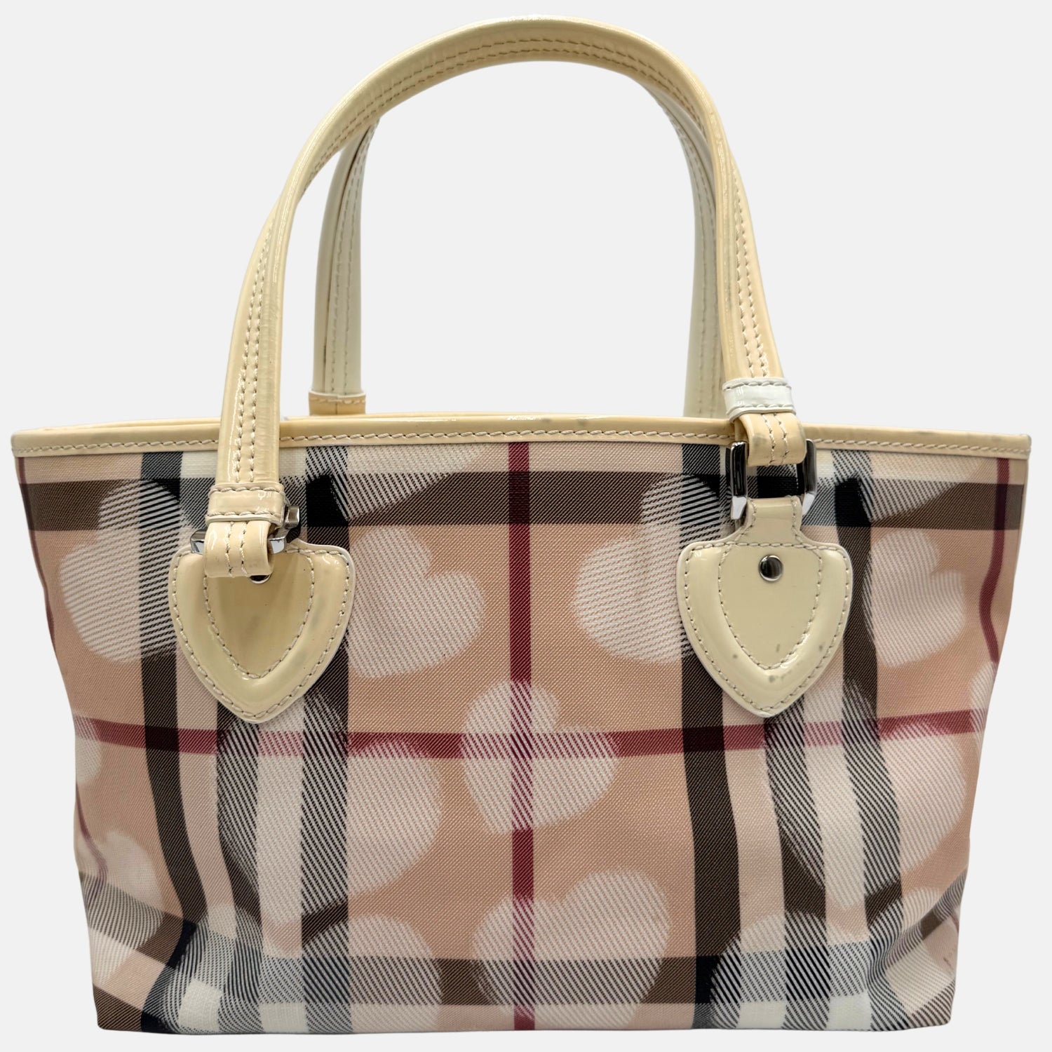 Nickie Tote Coated Canvas Supernova Check Hearts Small