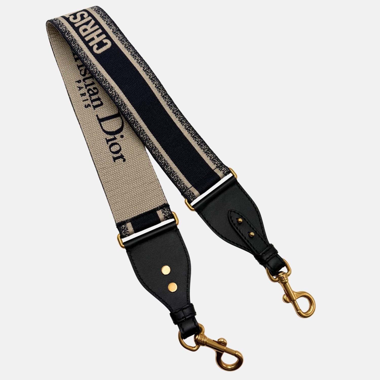 Shoulder Strap Black Oblique Canvas