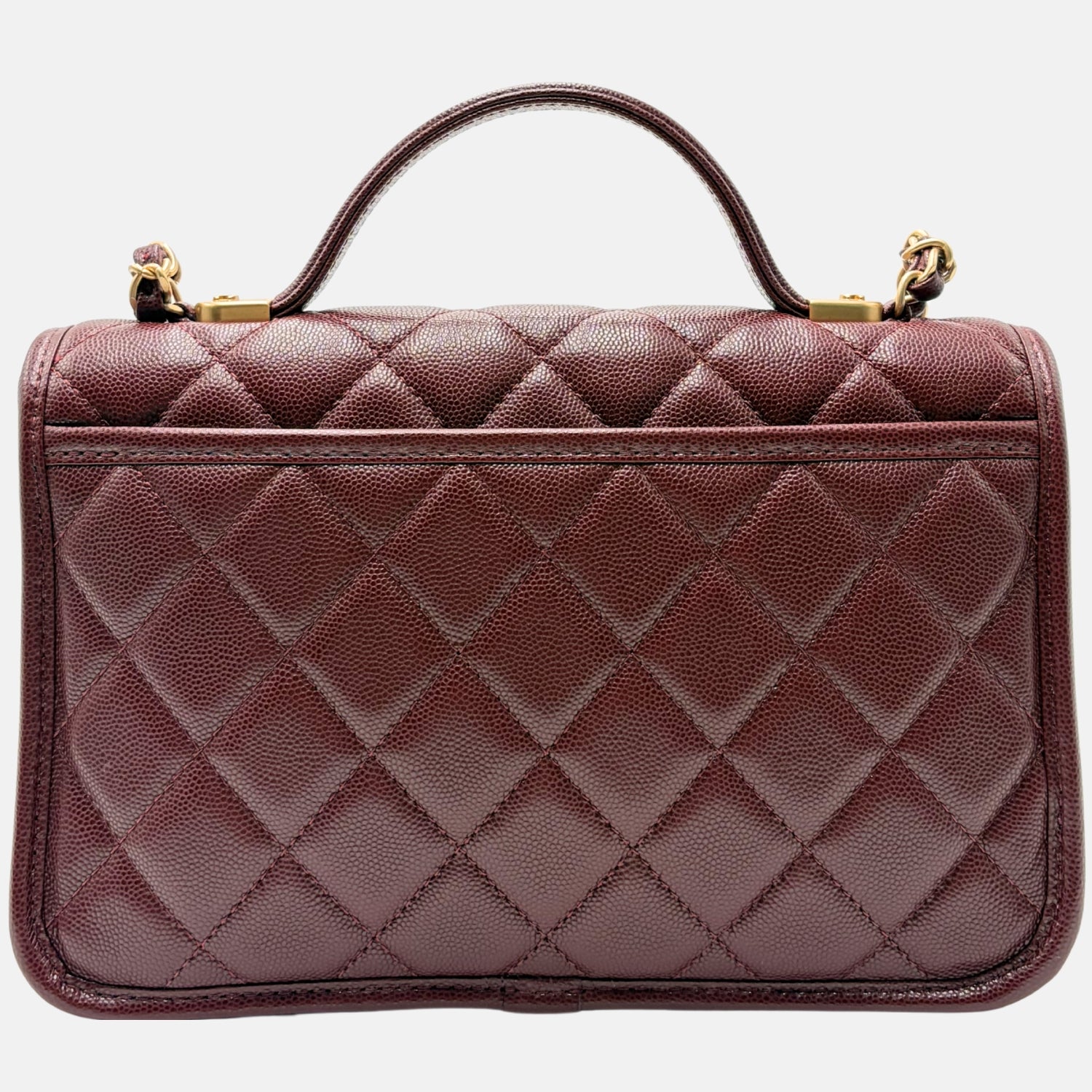 Top Handle Flap Brown Caviar