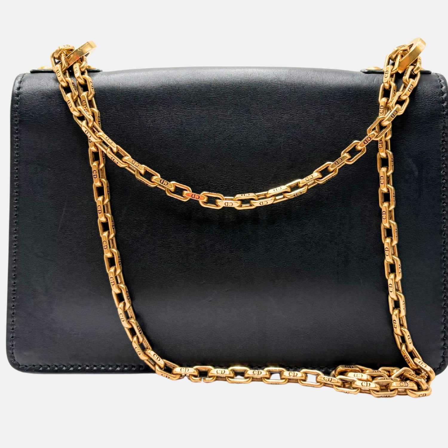 J'Adior Smooth Calfskin Chain Clutch Black