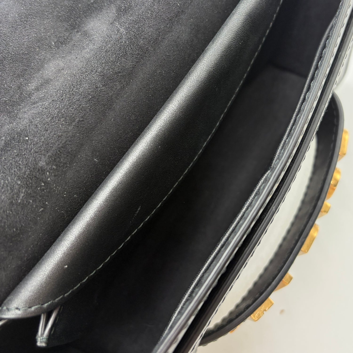 J'Adior Smooth Calfskin Chain Clutch Black