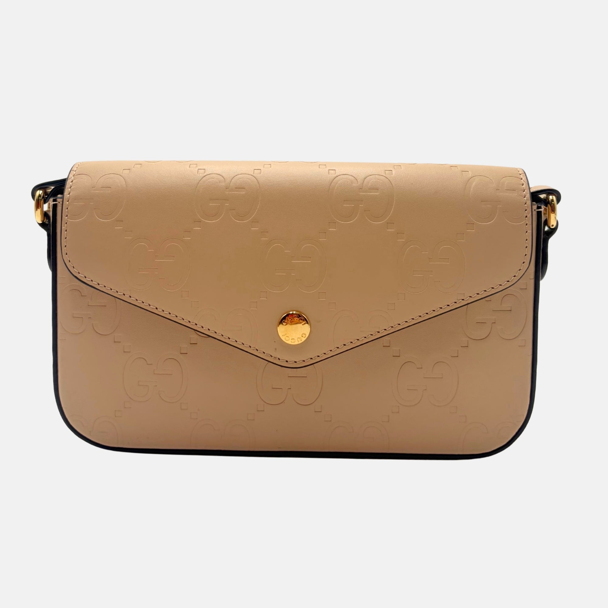 Guccissima Super Mini Beige Leather Crossbody