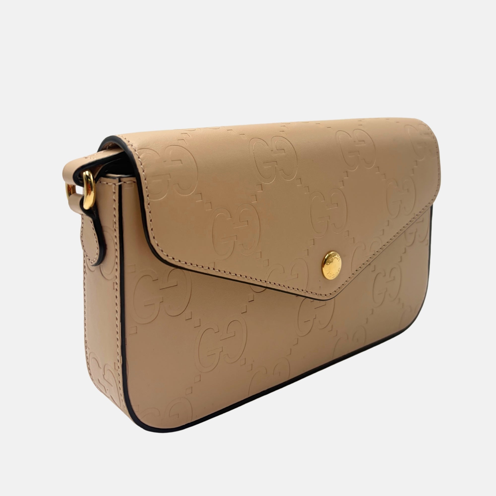 Guccissima Super Mini Beige Leather Crossbody