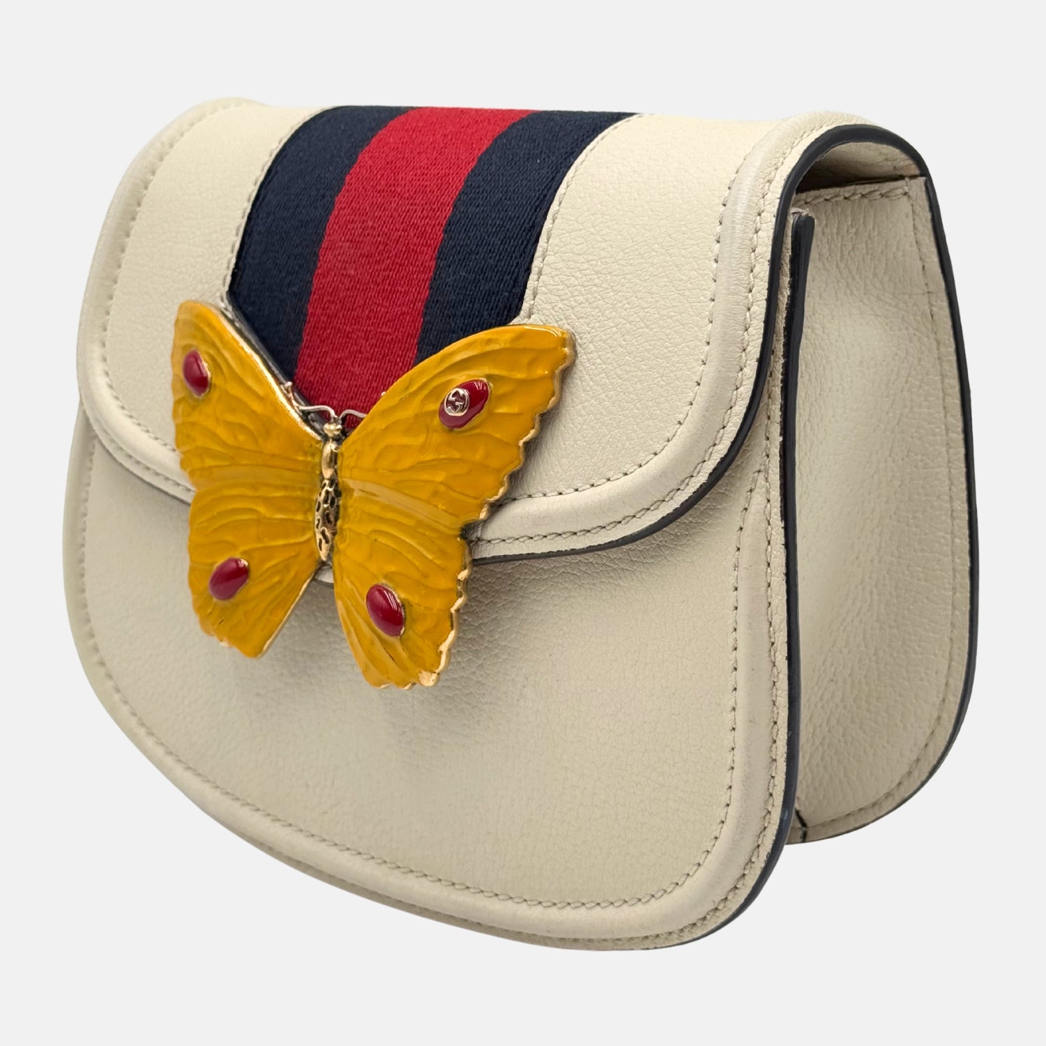 Linea Totem Butterfly Bag White Leather Small