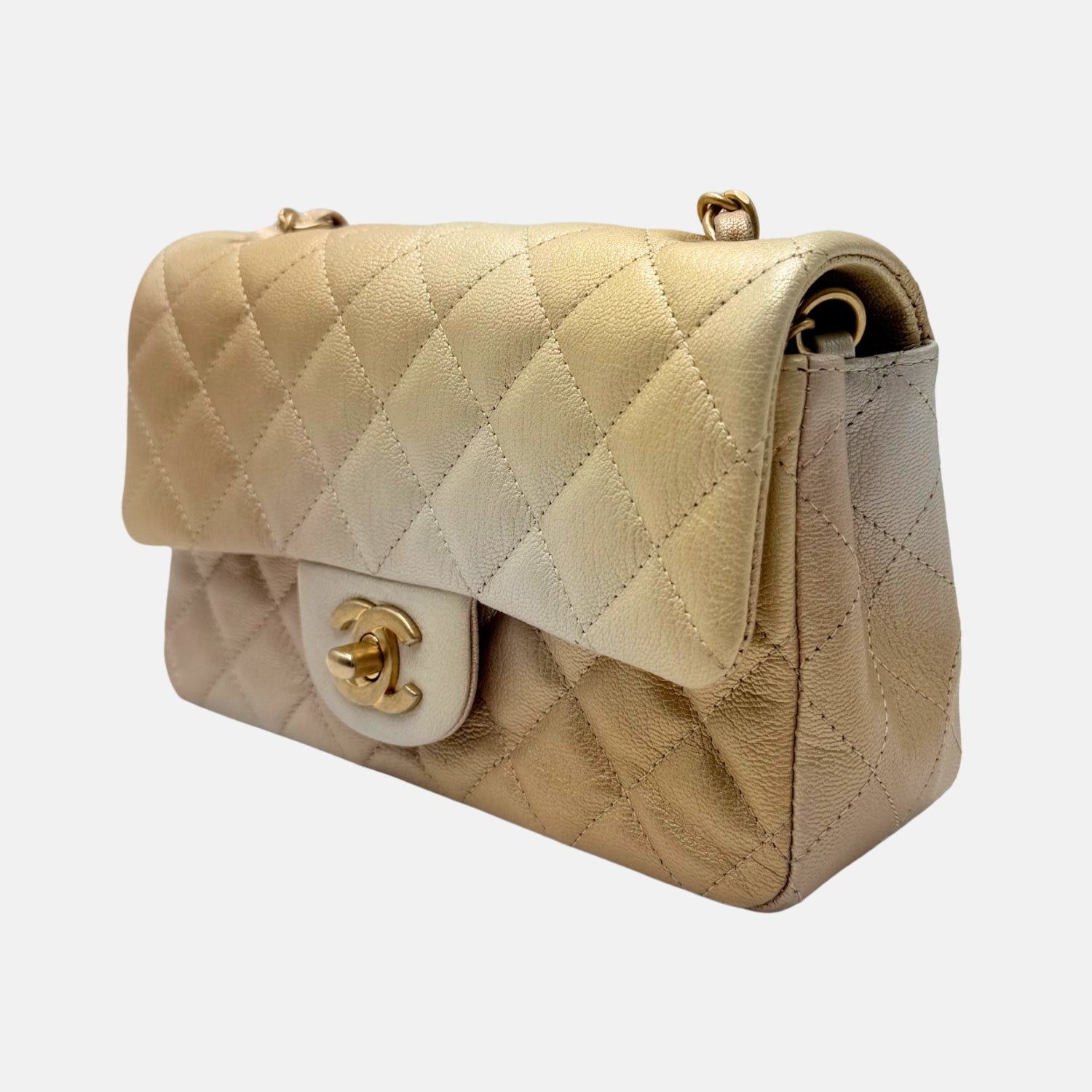 Classic Flap Bag Gold Ombre Quilted Lambskin Mini