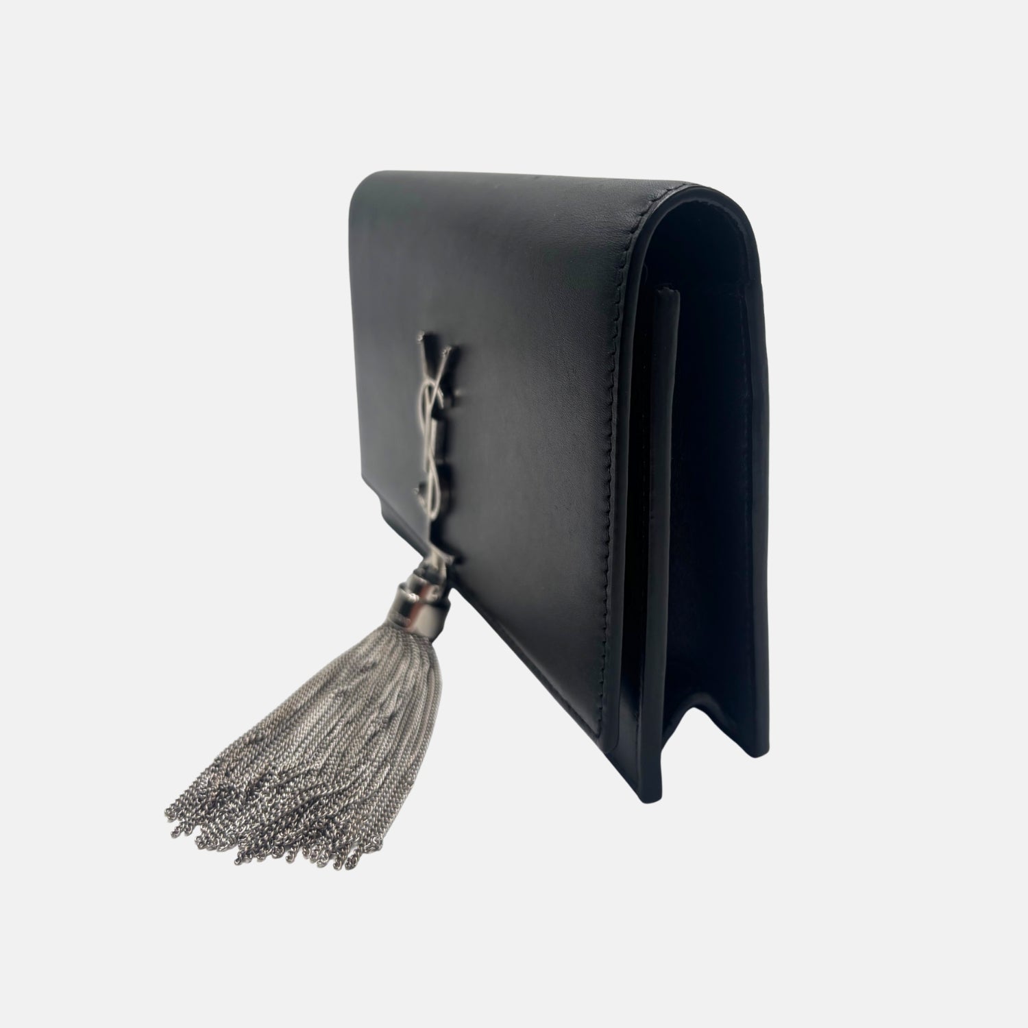 Kate Tassel Chain Bag Black Smooth Leather