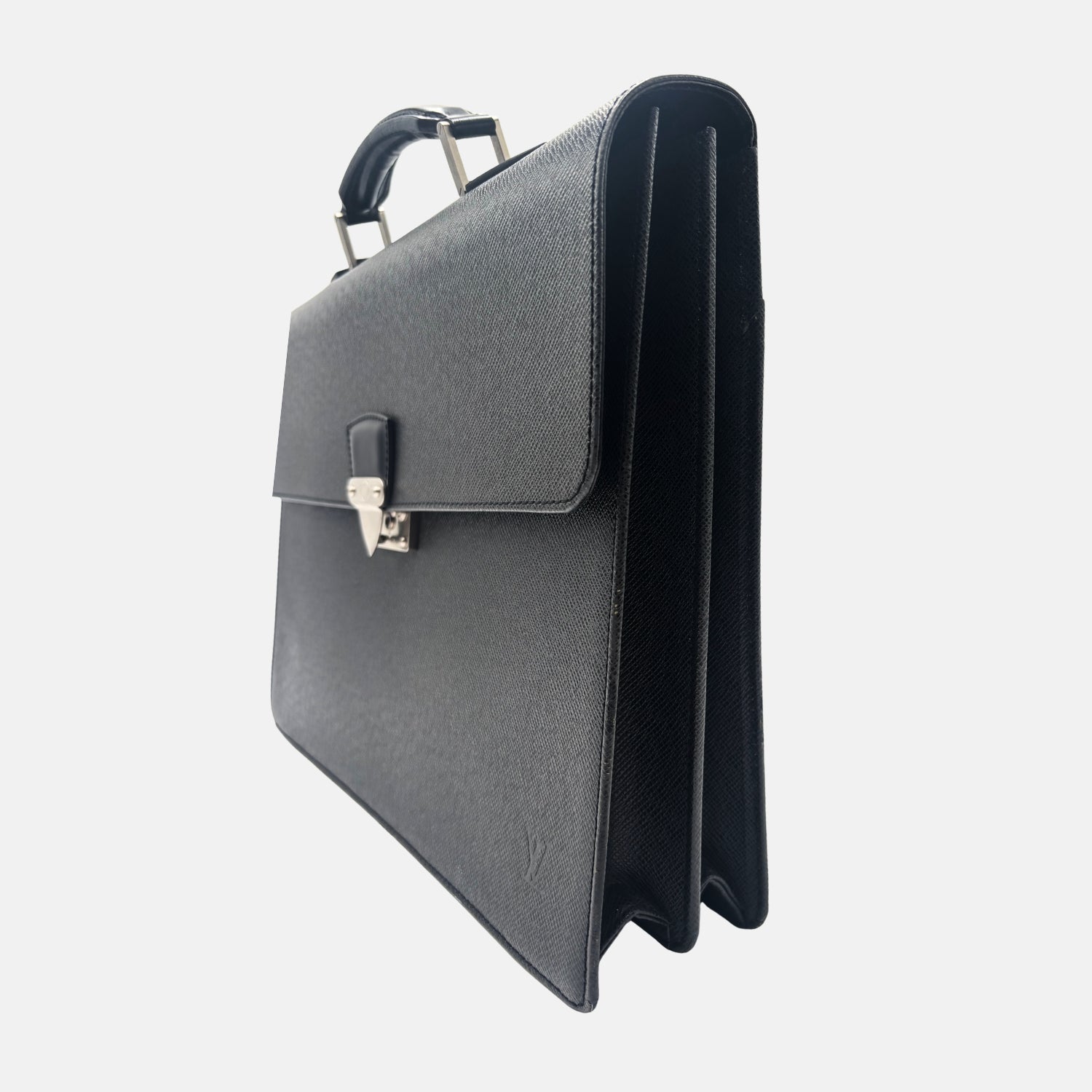 Serviette Conseiller Briefcase Black Taiga Leather