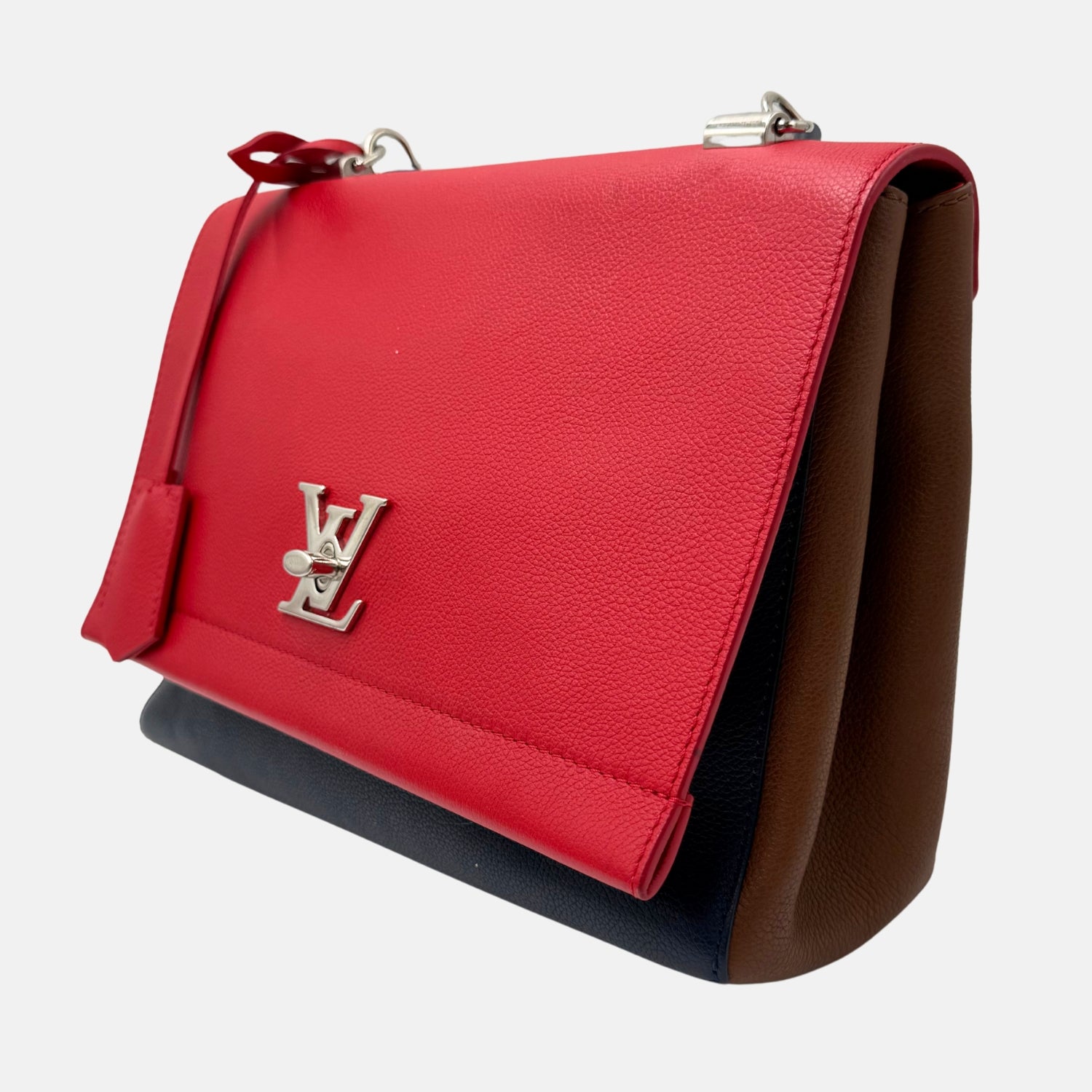 Lockme II Top Handle Rubis and Marine Calfskin