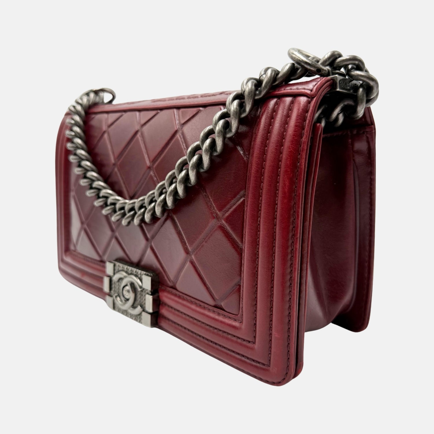 Boy Bag Burgundy Lambskin Medium