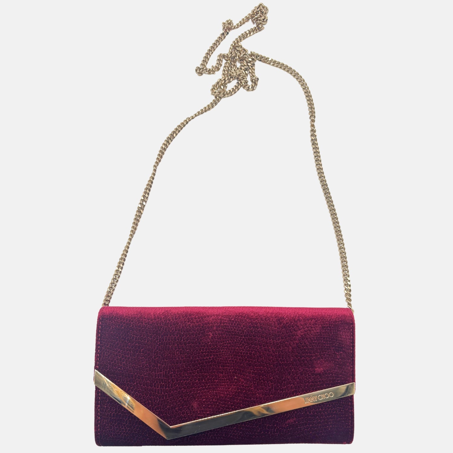 Clutch Burgundy Textured Velvet