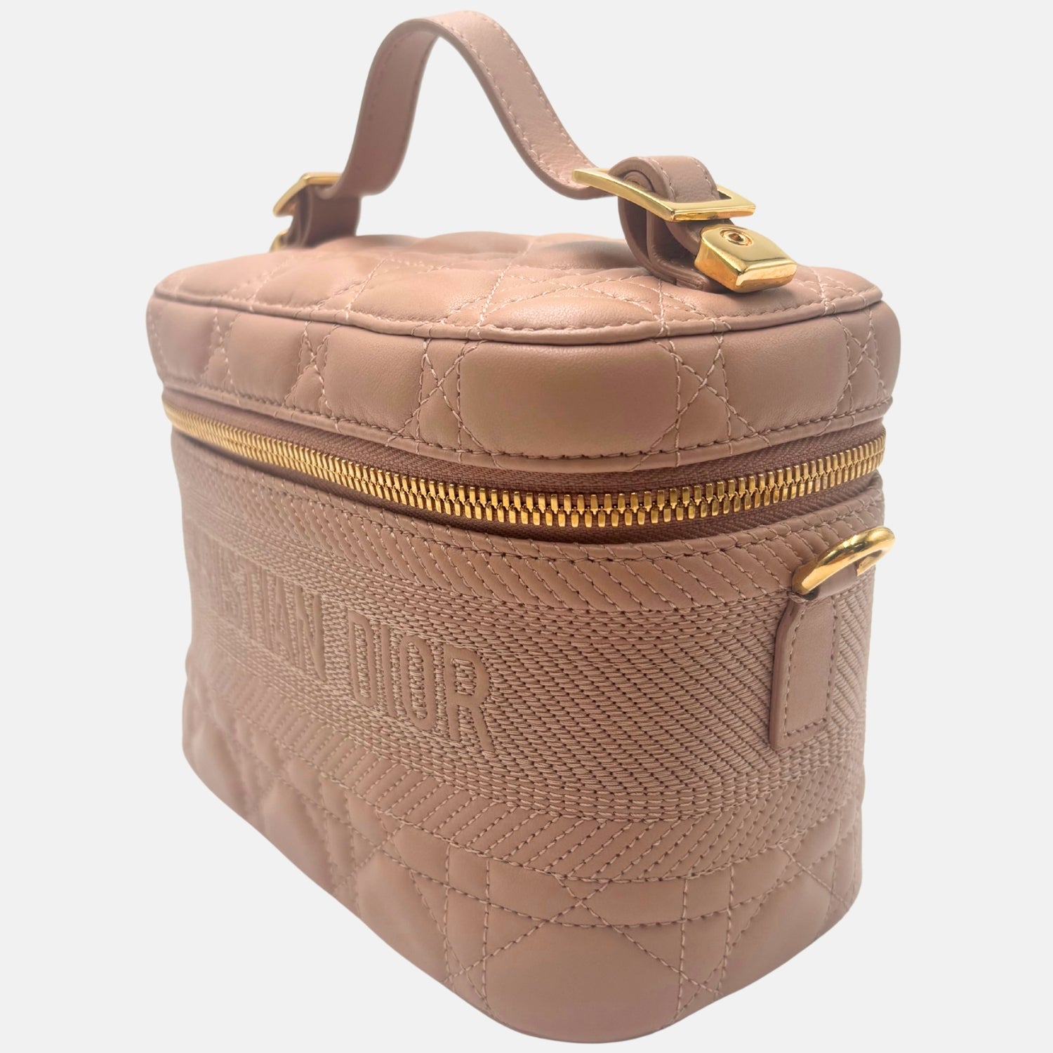 Vanity Case Dusty Pink Cannage Leather