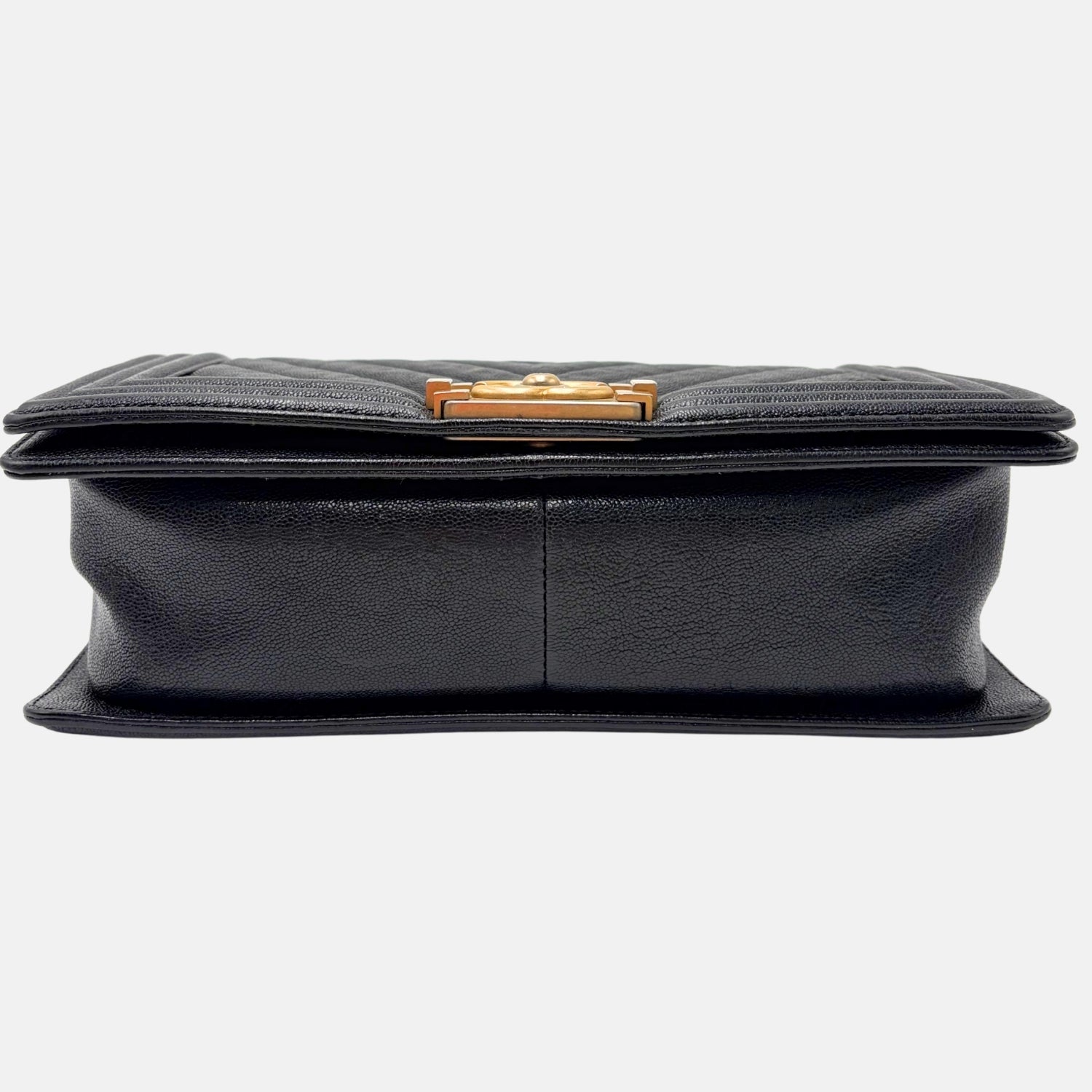 Boy Bag Medium Black Chevron Caviar