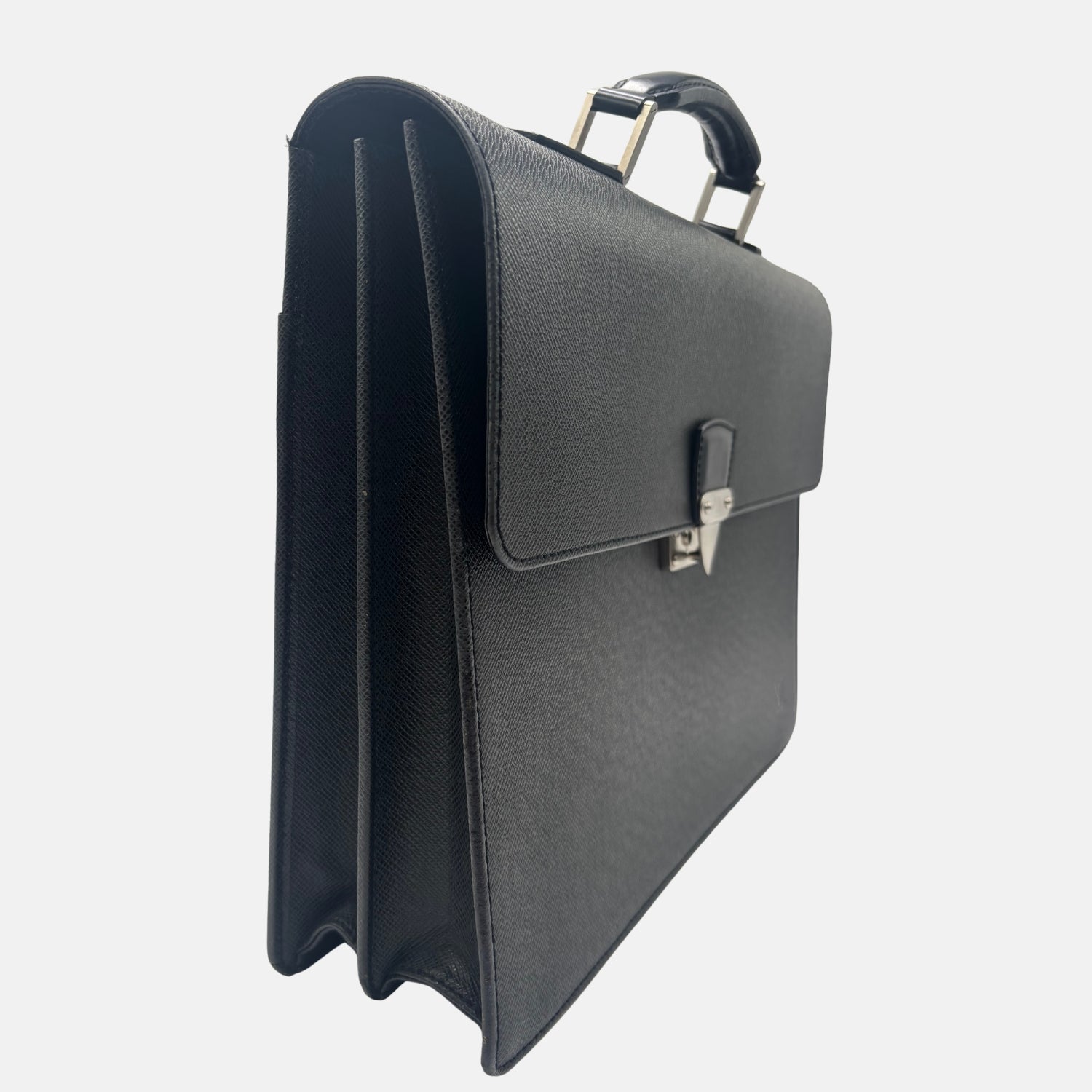 Serviette Conseiller Briefcase Black Taiga Leather