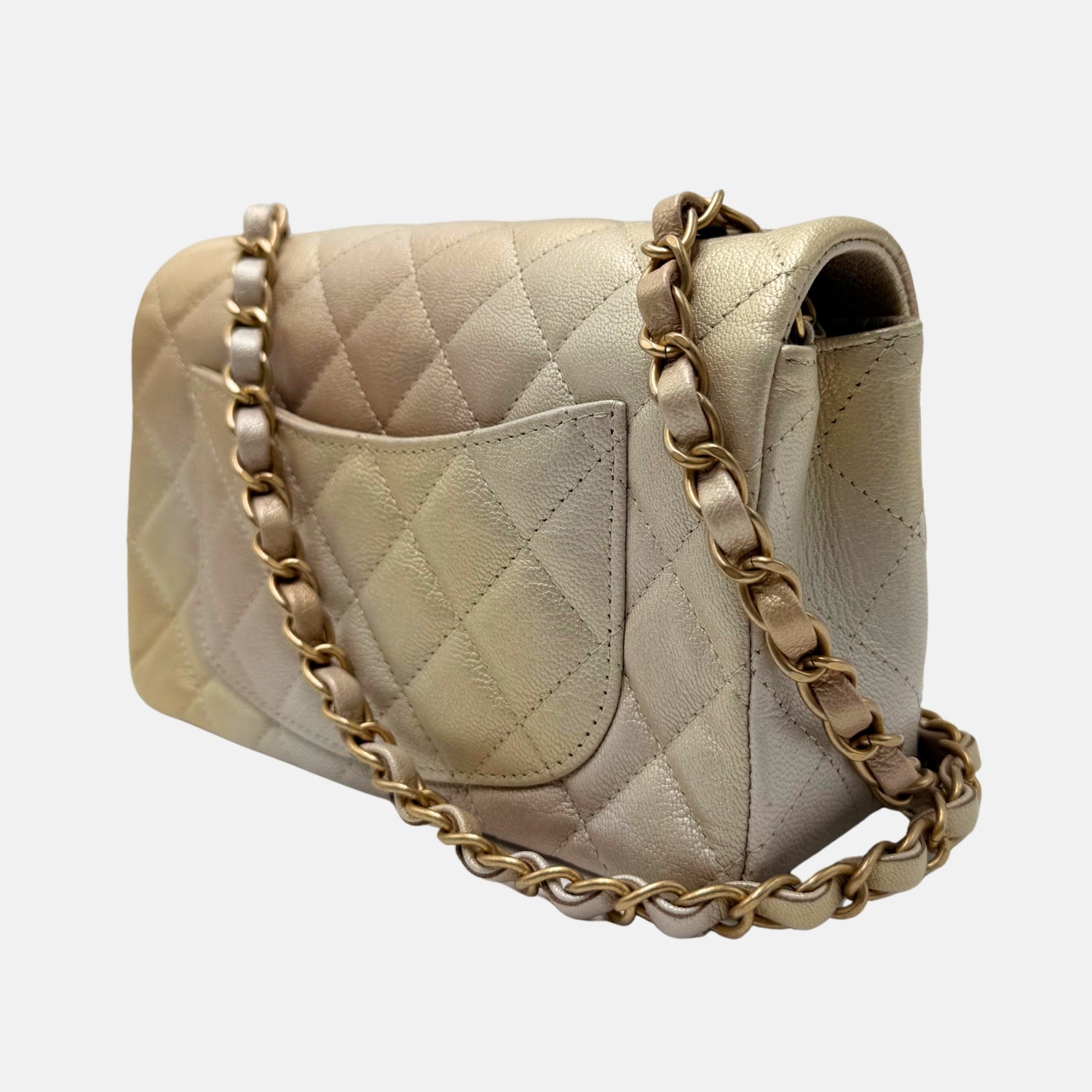 Classic Flap Bag Gold Ombre Quilted Lambskin Mini