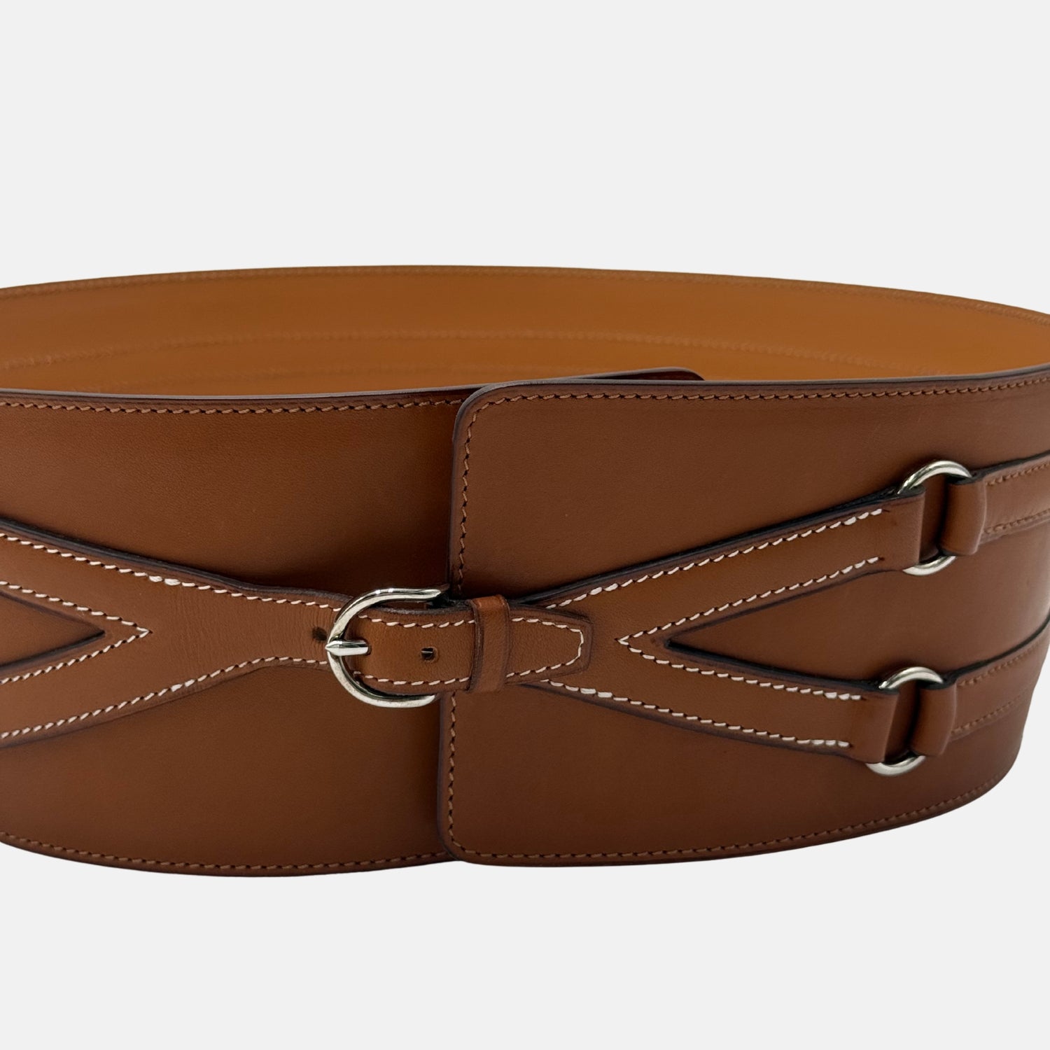 Corset Belt Brown Leather Size 85