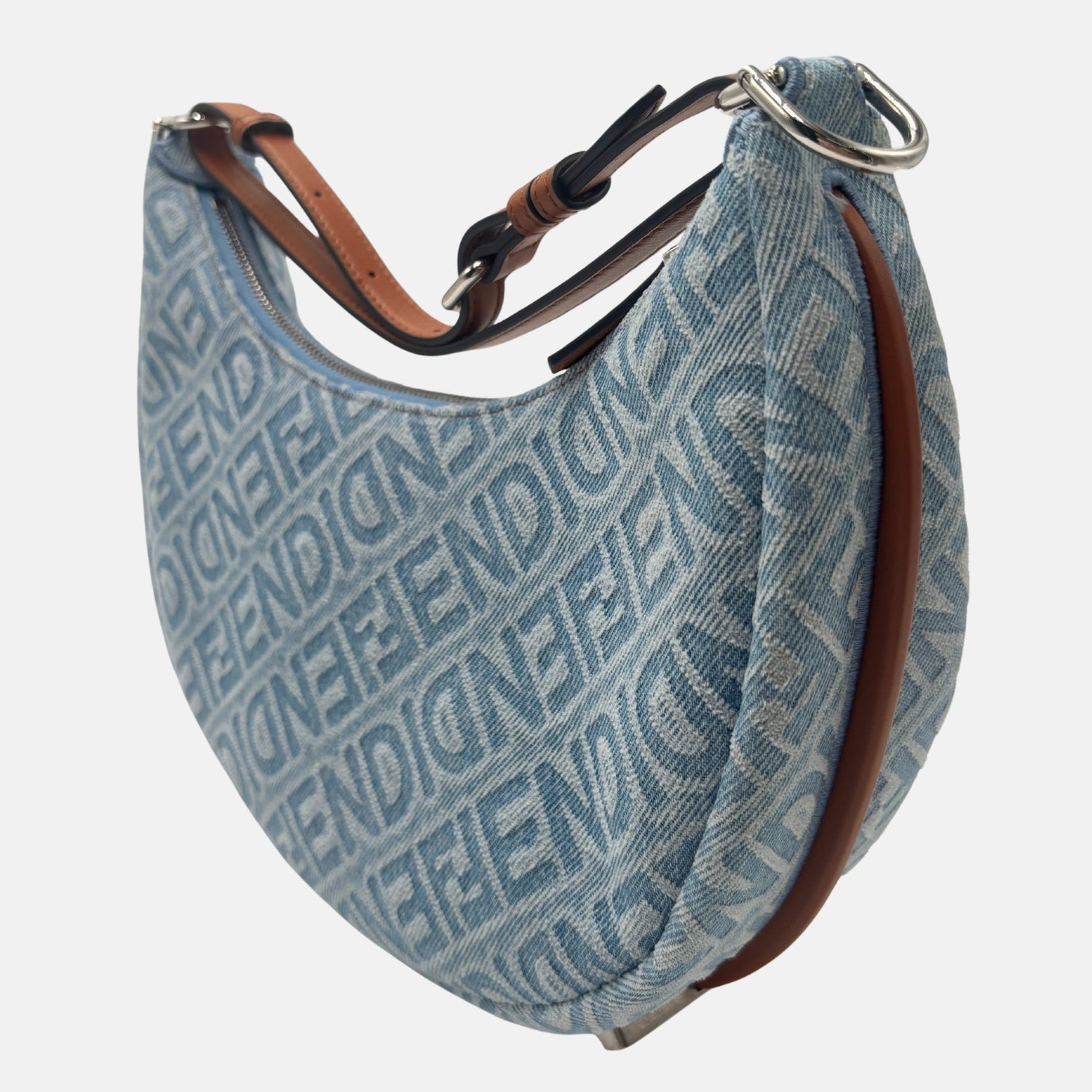 Fendigraphy Hobo Bag Blue Denim