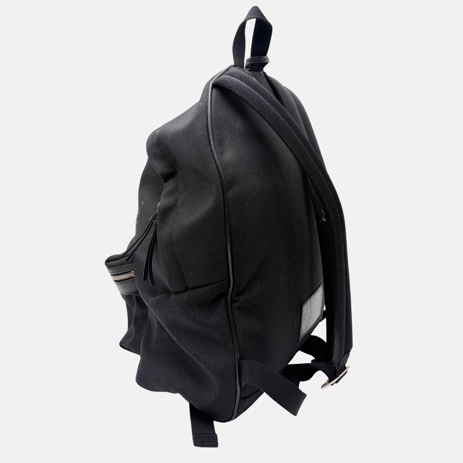 City Backpack Black Canvas and Leather